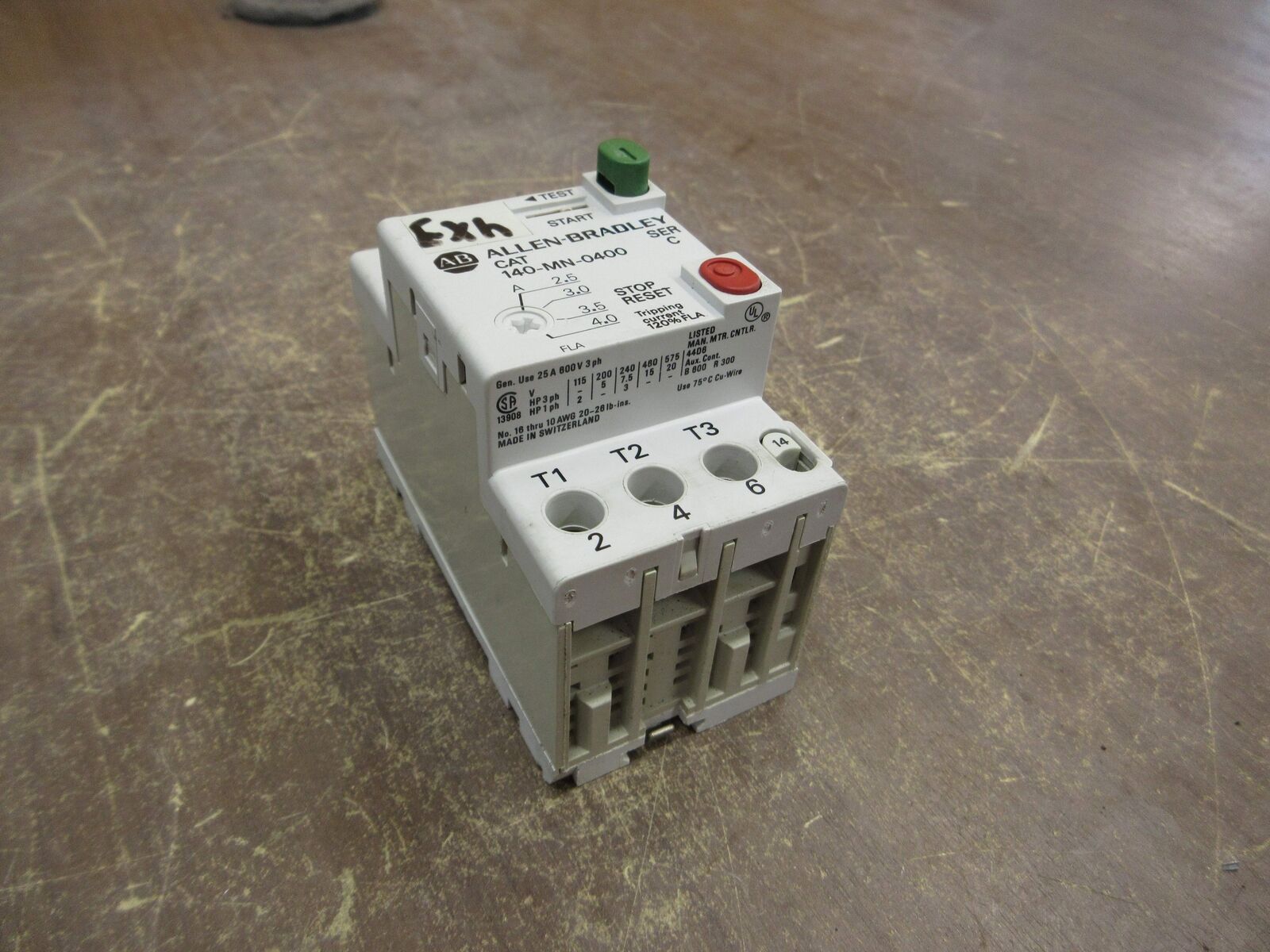 Allen-Bradley Manual Starter 140-MN-0400 Ser. C Trip: 2.5-4.0A Used