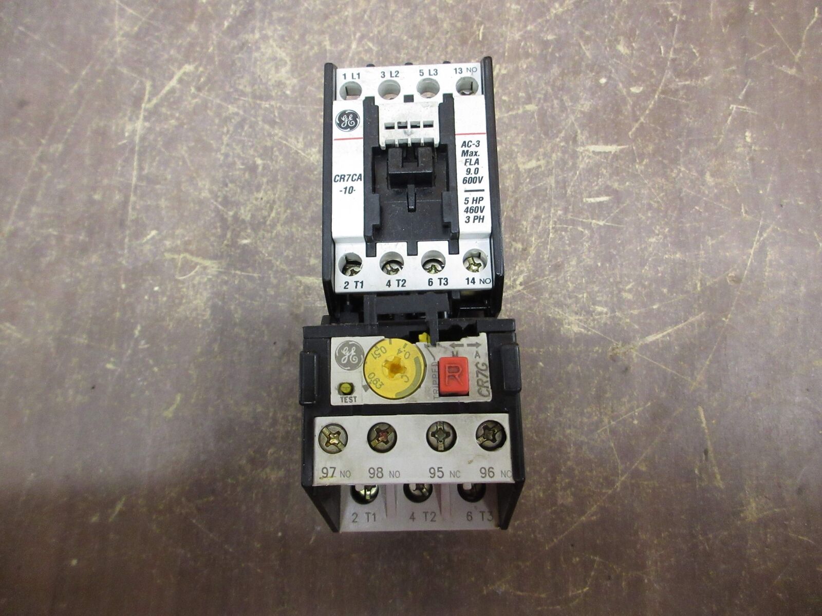 GE Starter CR7CA CR7G1WC 24V Coil Trip: 0.40-0.63A Used