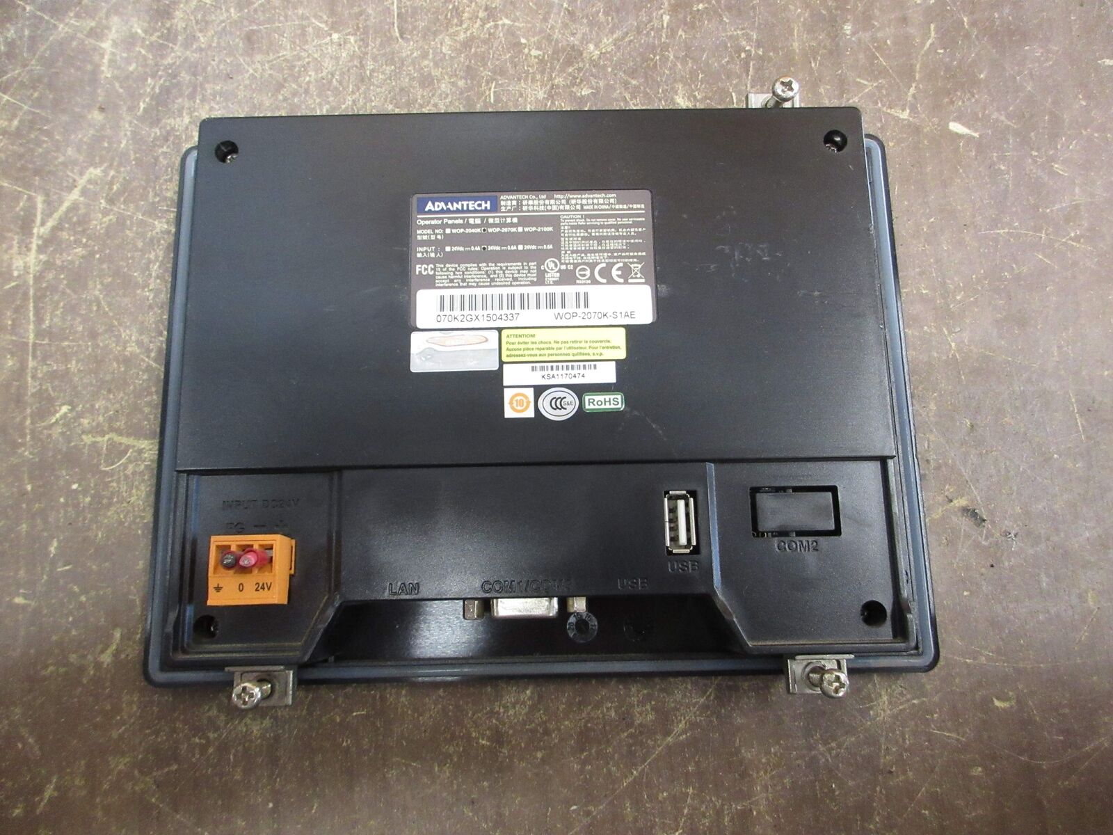 Advantech Operator Panel WOP-2070K-S1AE 24VDC 0.6A *(3) Mounts* Used