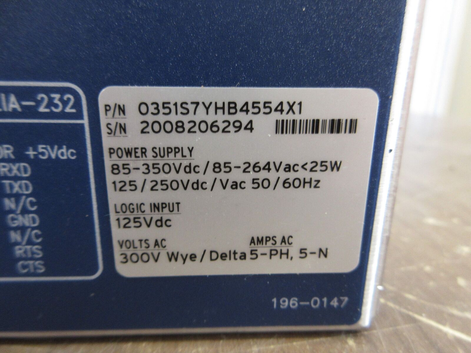 SEL SEL-351S Relay Meter Control Fault Locator 0351S7YHB4554X1 Used