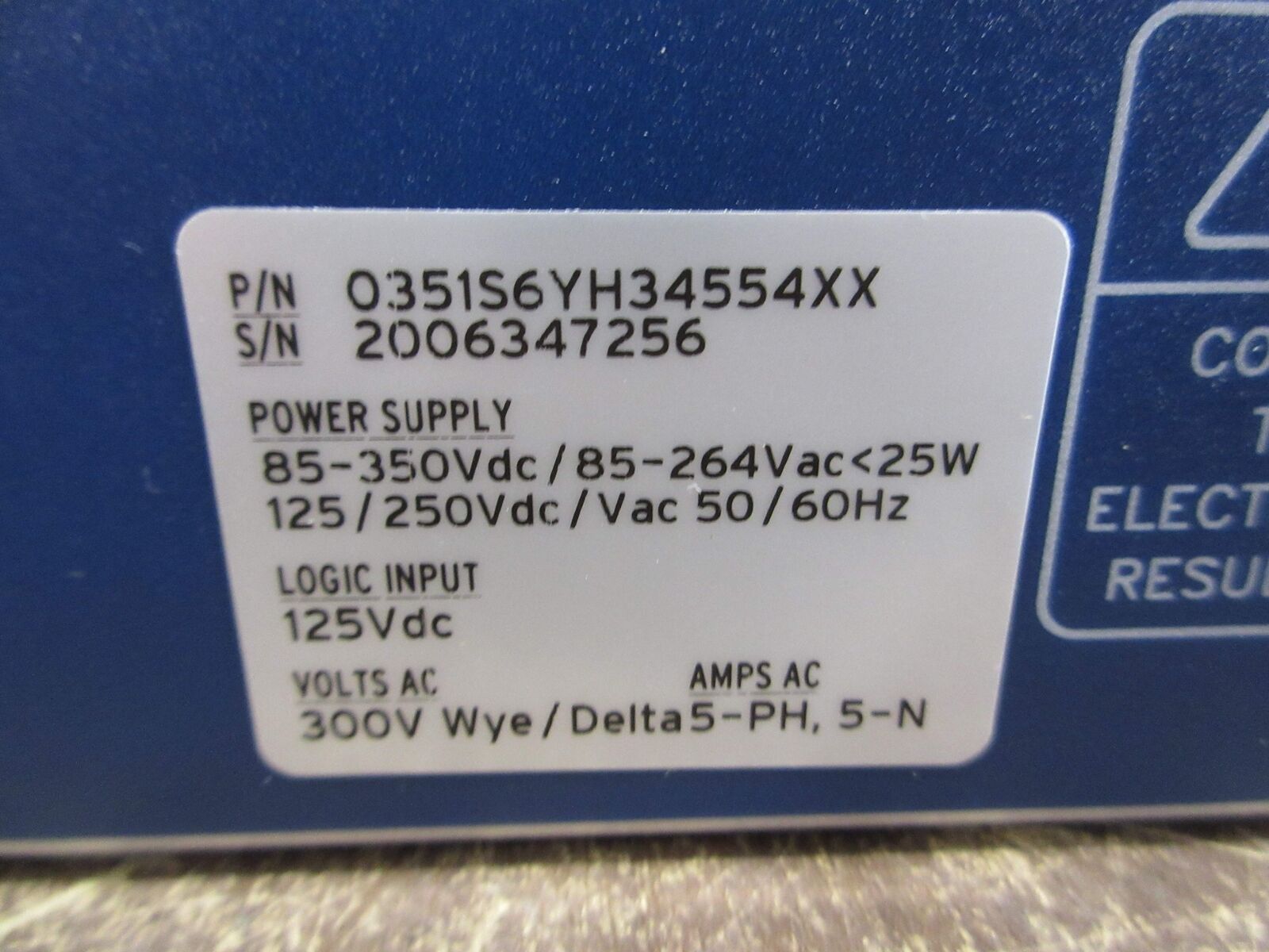 SEL SEL-351S Relay Meter Control Fault Locator 0351S6YH34554XX Used