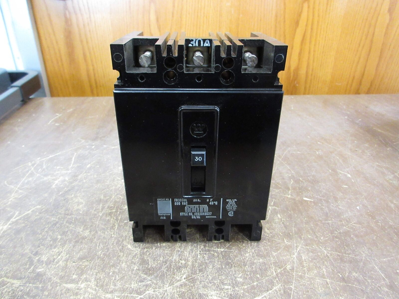 Westinghouse AB De-Ion Circuit Breaker FB3030L 30A 600V 3P New Surplus