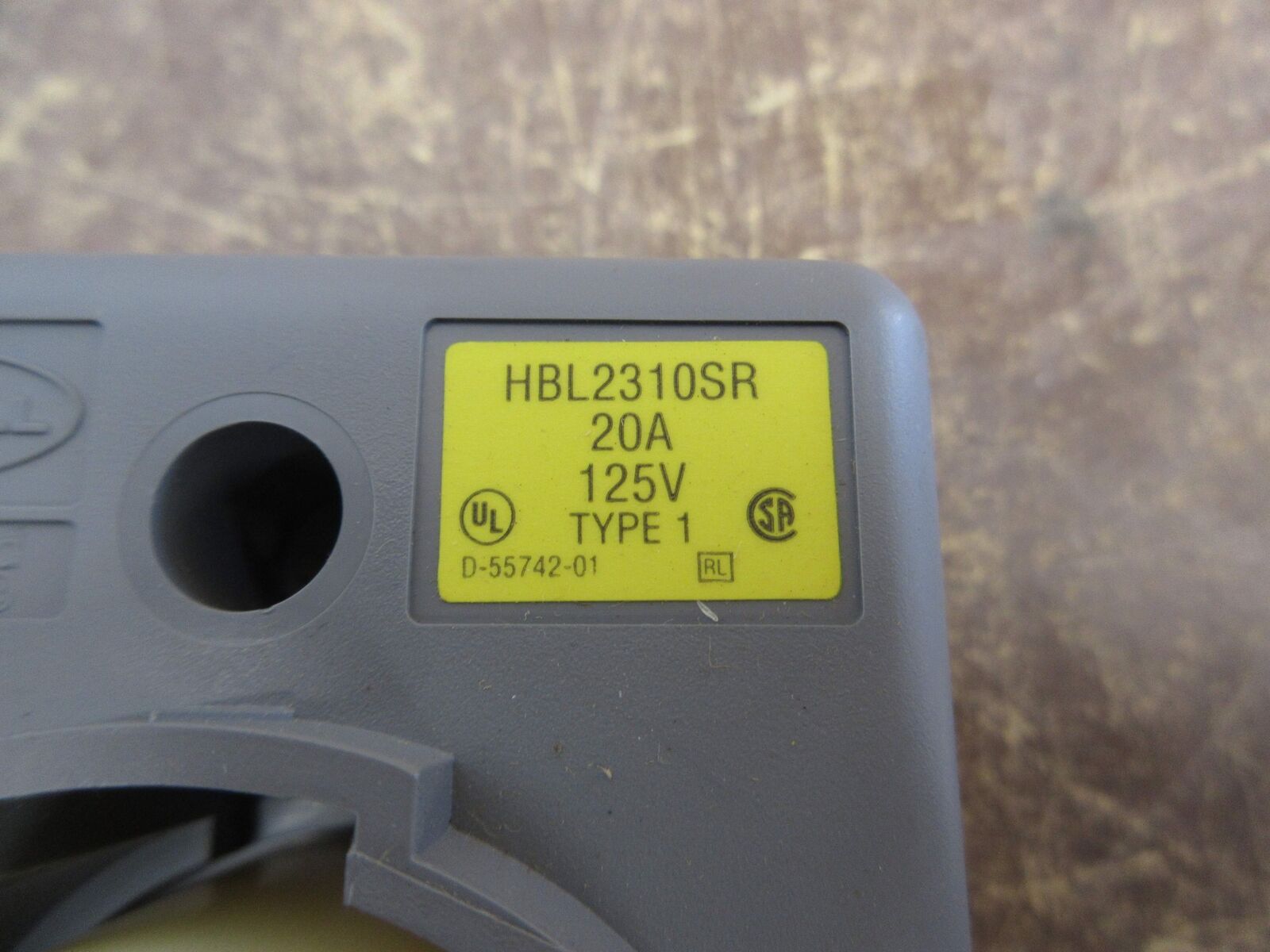 Hubbell Safety-Shroud Twist-Lock Receptacle HBL2310SR 20A 125V 2P 3W New Surplus