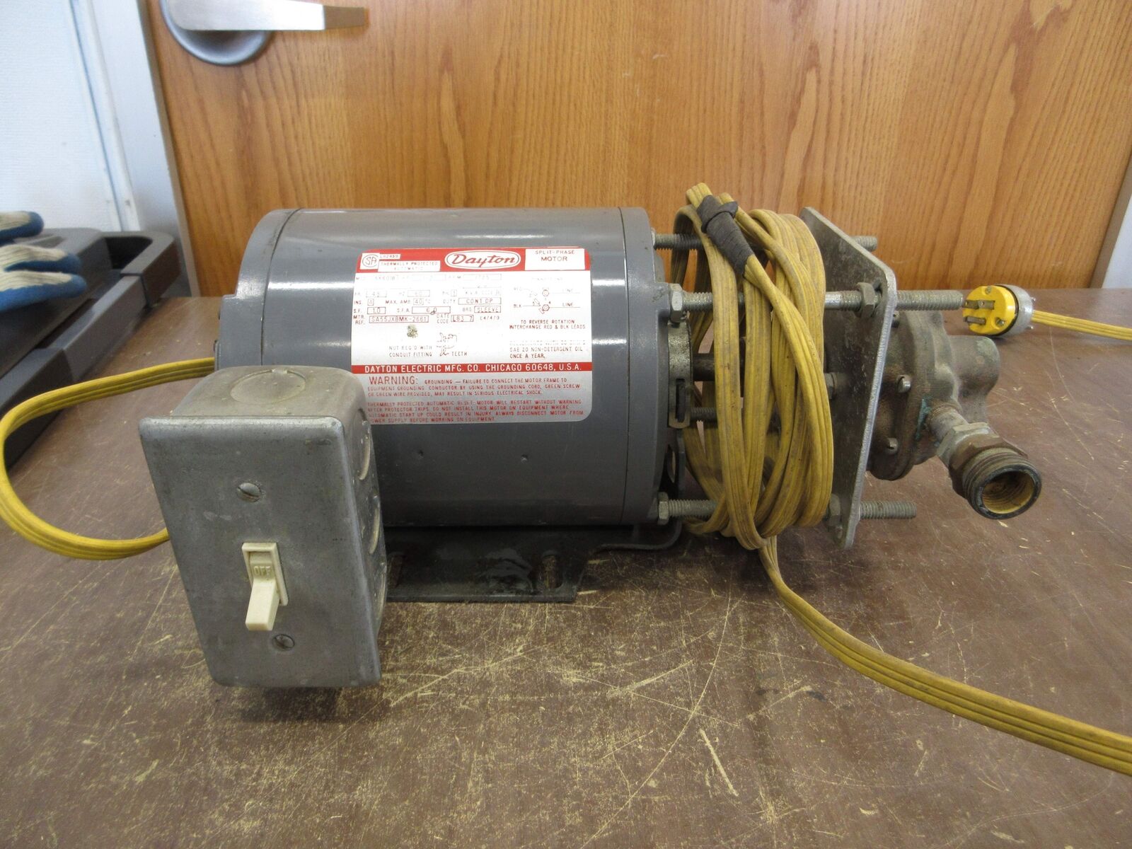 Dayton Teel Pump 1P782 1/3HP 1725RPM 115V 60Hz 1Ph Used