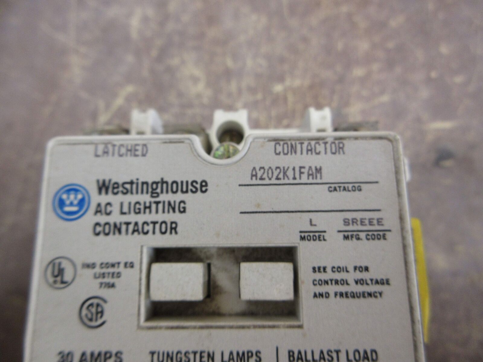 Westinghouse AC Lighting Contactor A202K1FAM 120V Coil 30A 600V Used