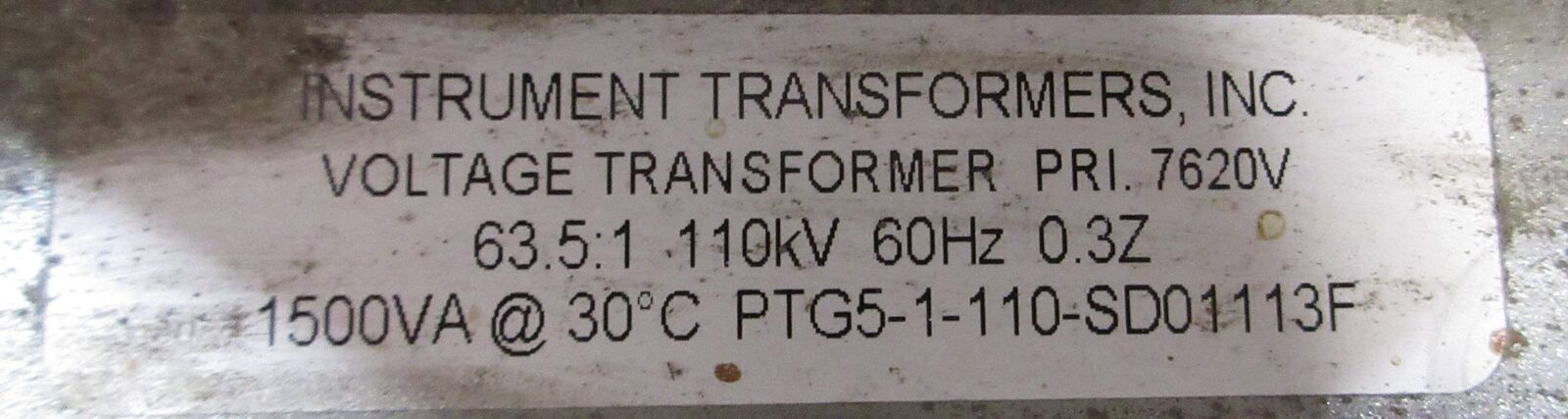 Instrument Transformers Voltage Transformer PTG5-1-110-SD01113F Pri: 7620V