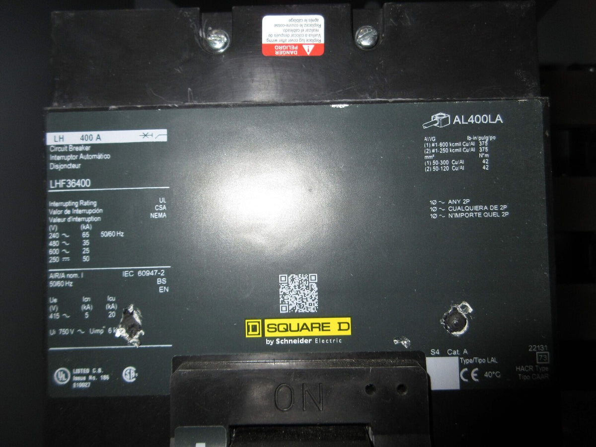 Square D Ez Meter Pak Main Breaker EZM3400CB 400A 208Y/120V 240/120V 3Ph 4W Used