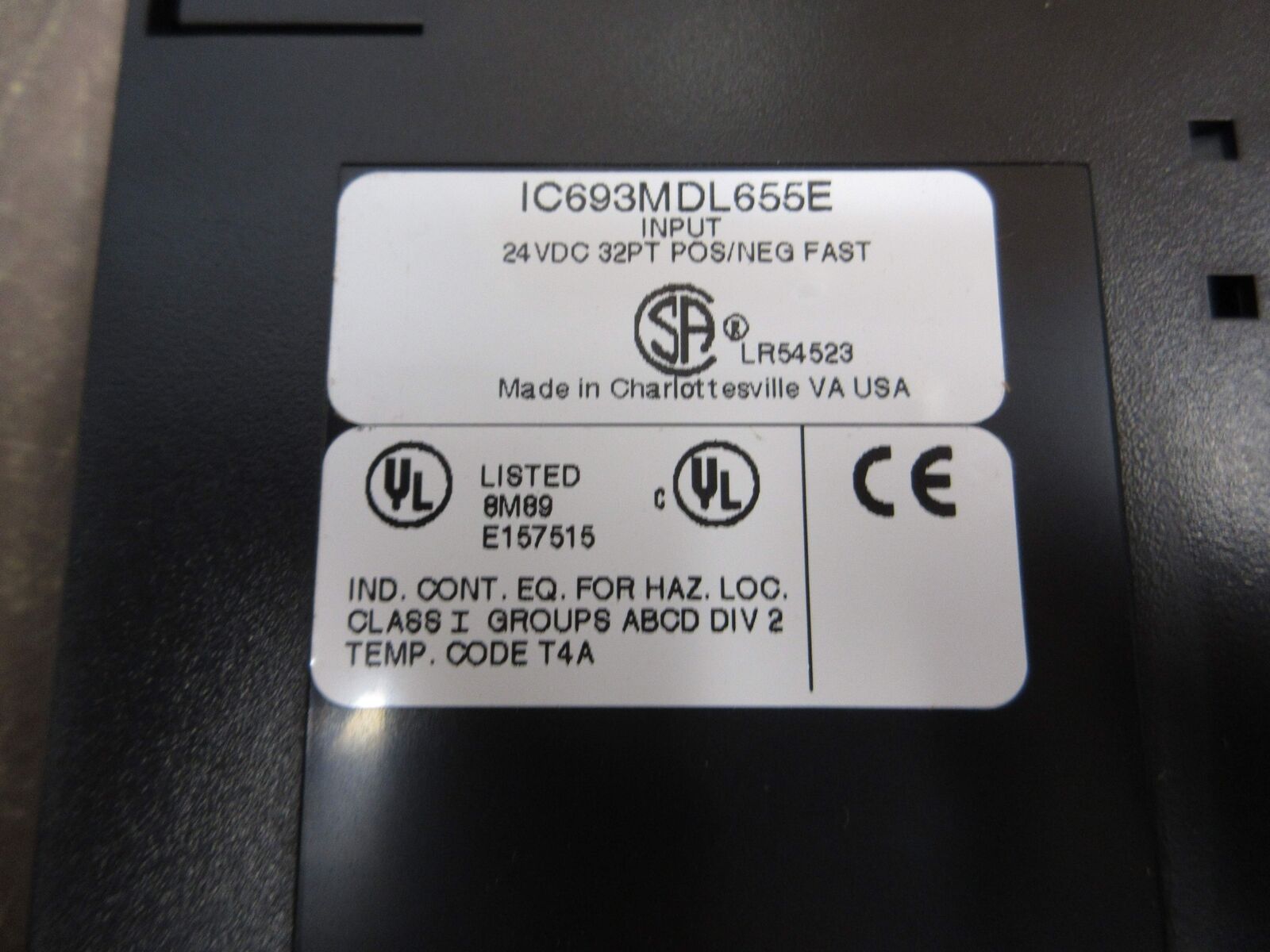 GE Fanuc Input Module IC693MDL655E 24VDC 32PT POS/NEG Fast Used