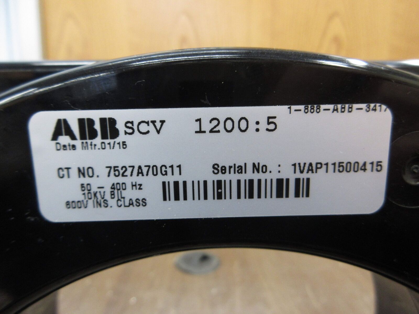 ABB SCV Current Transformer 7527A70G11 Ratio 1200:5A 600V 50-400Hz 10kV BIL