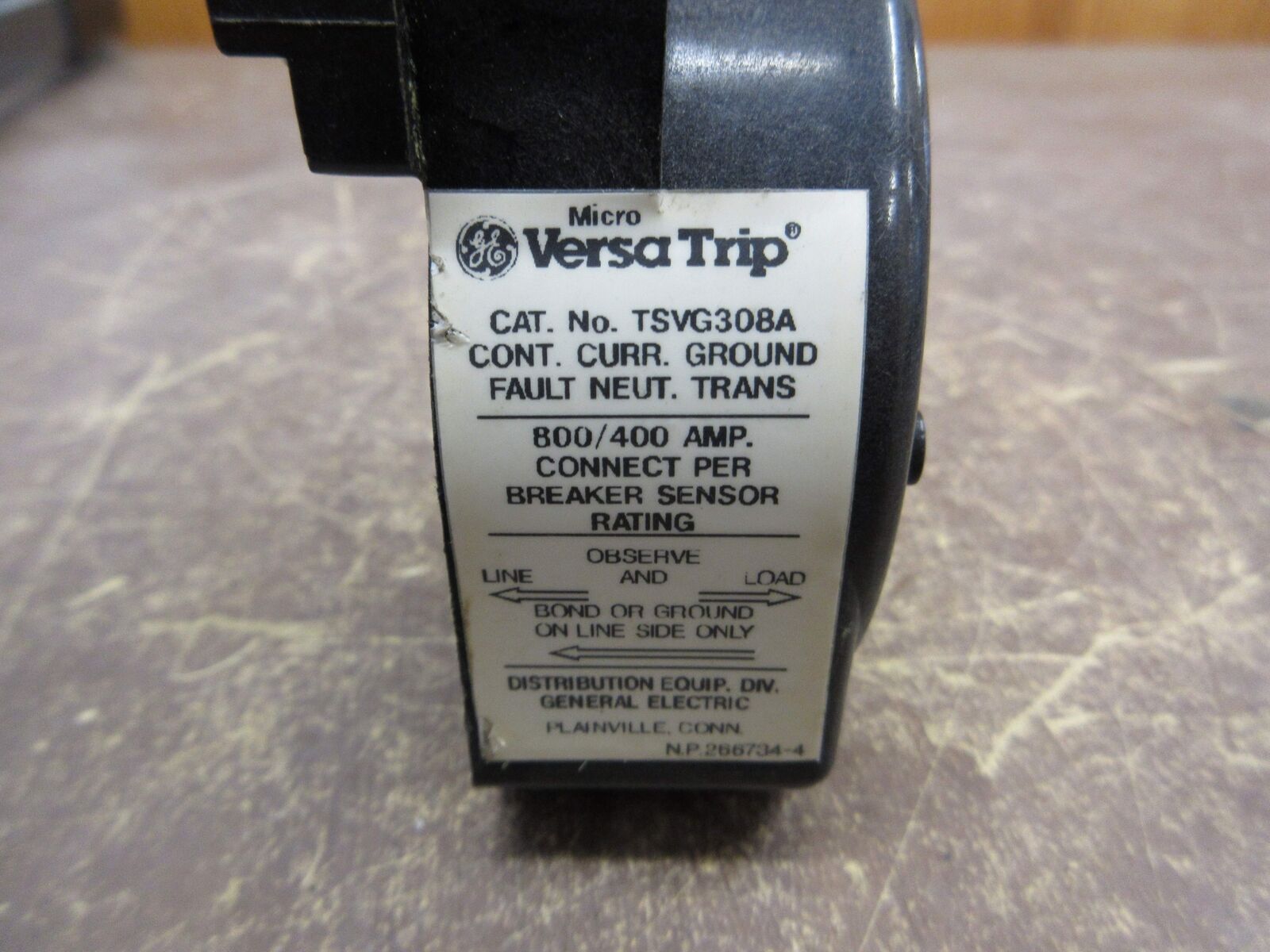GE Micro Versa Trip Current Ground Fault Neutral Transformer TSVG308A 800/400A