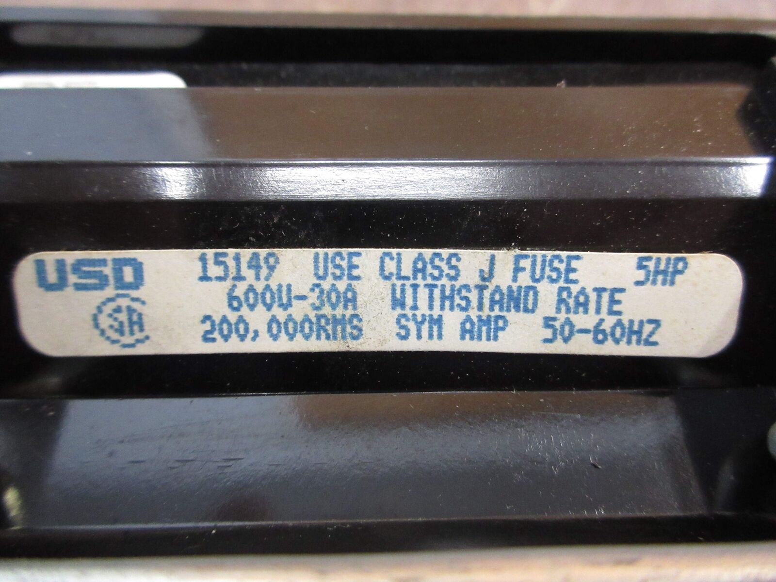 USD Fuse Pullout Switch 15149 30A 600V 3P w/ (3) 25A Fuses Used