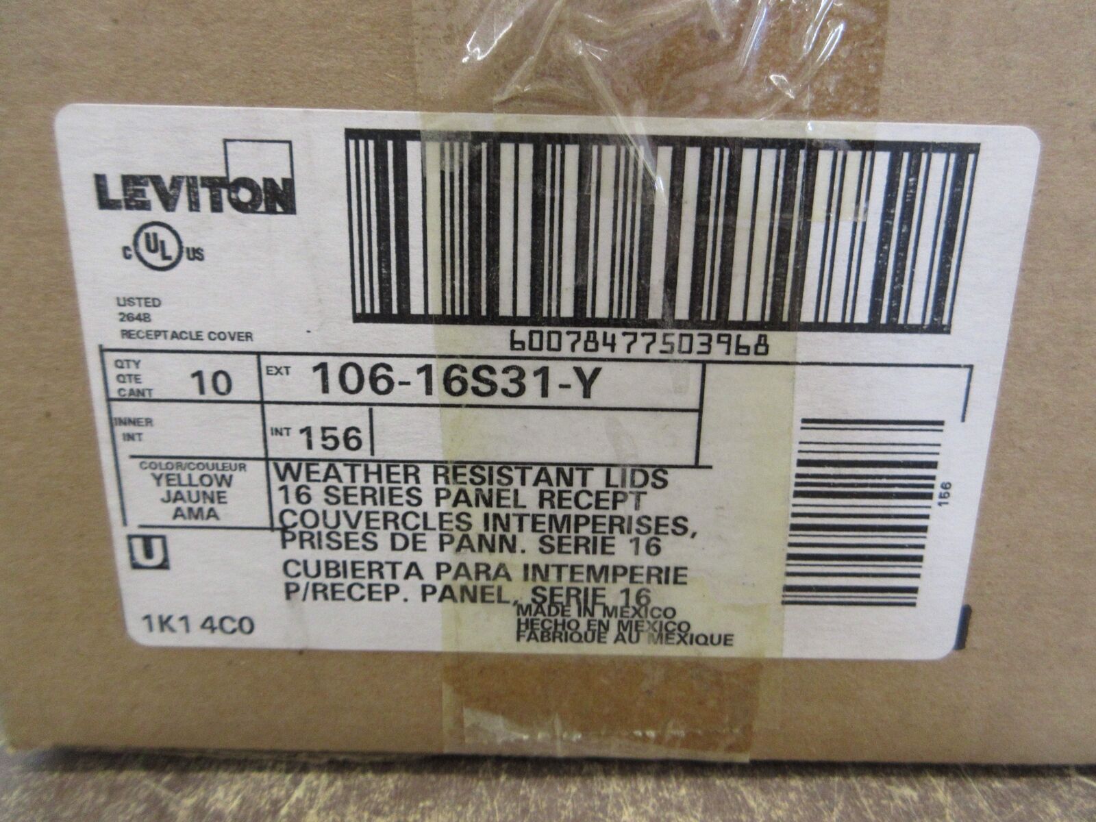 Leviton Nema 3R Receptacle Enclosure 106-16S31-Y *Box of 10* New Surplus