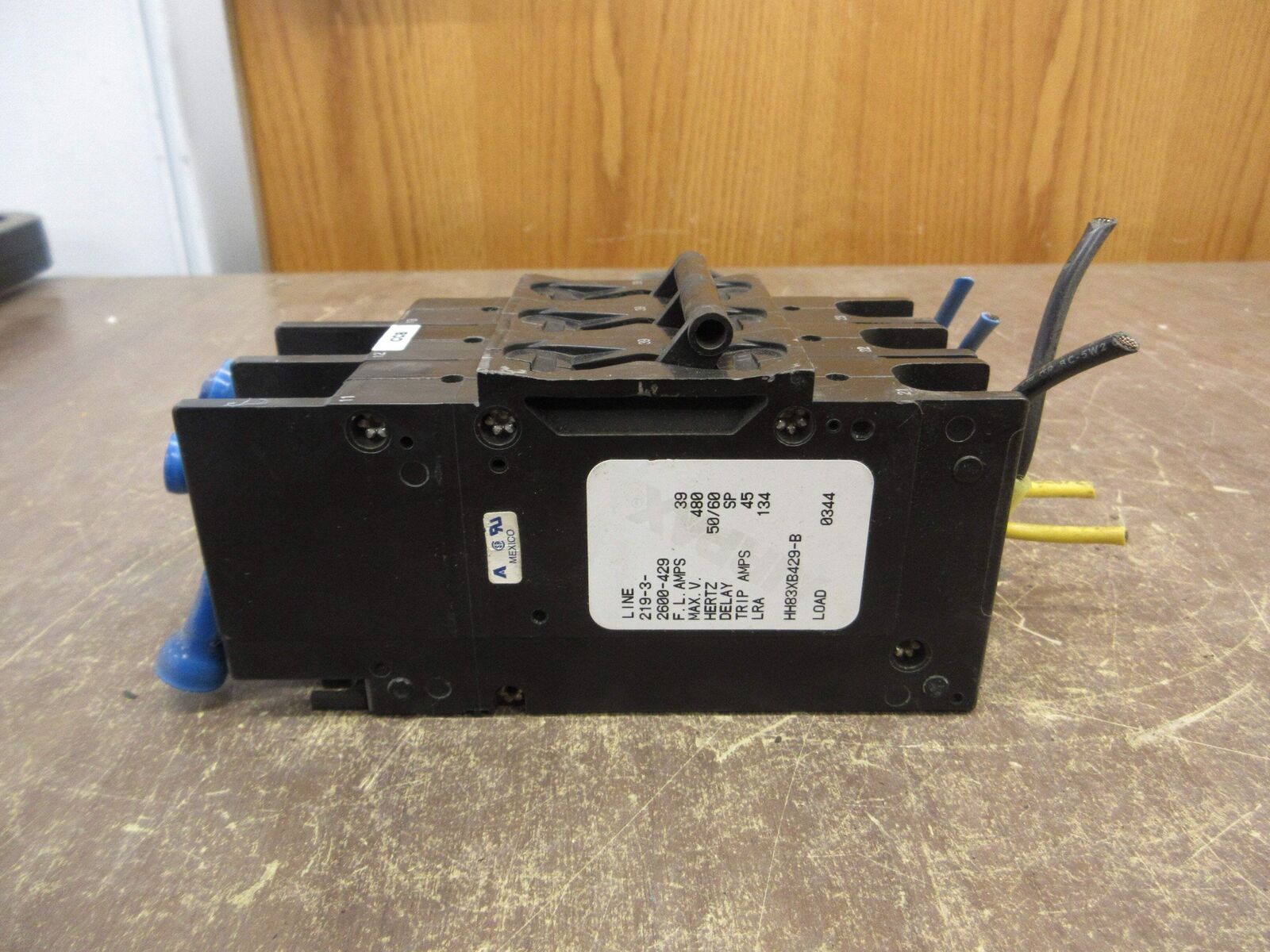 Airpax Circuit Breaker 219-3-2600-429 39A 480V 3P Used