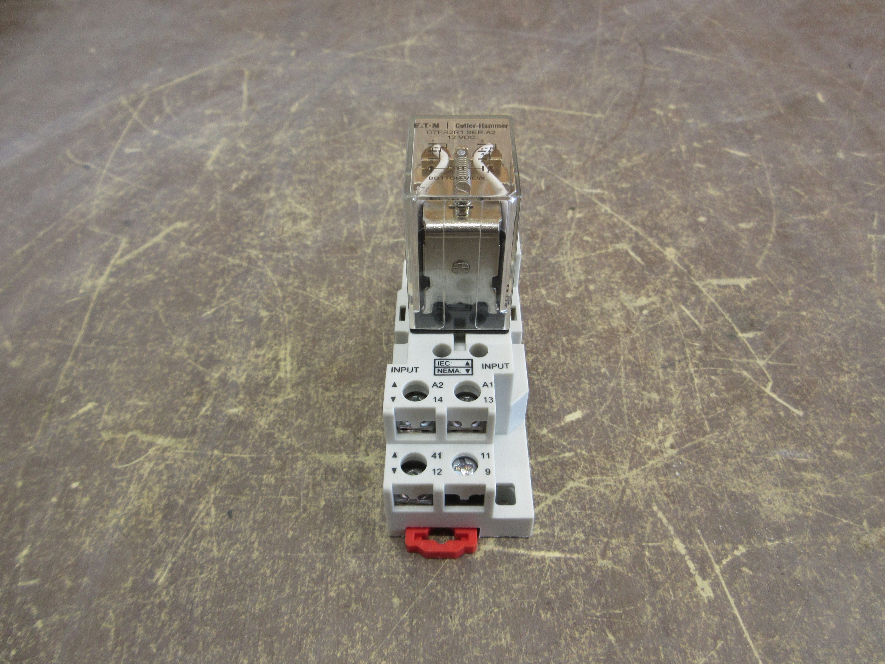 Eaton Relay D7PR2R1 Ser. A2 12VDC Coil w/ Base Used