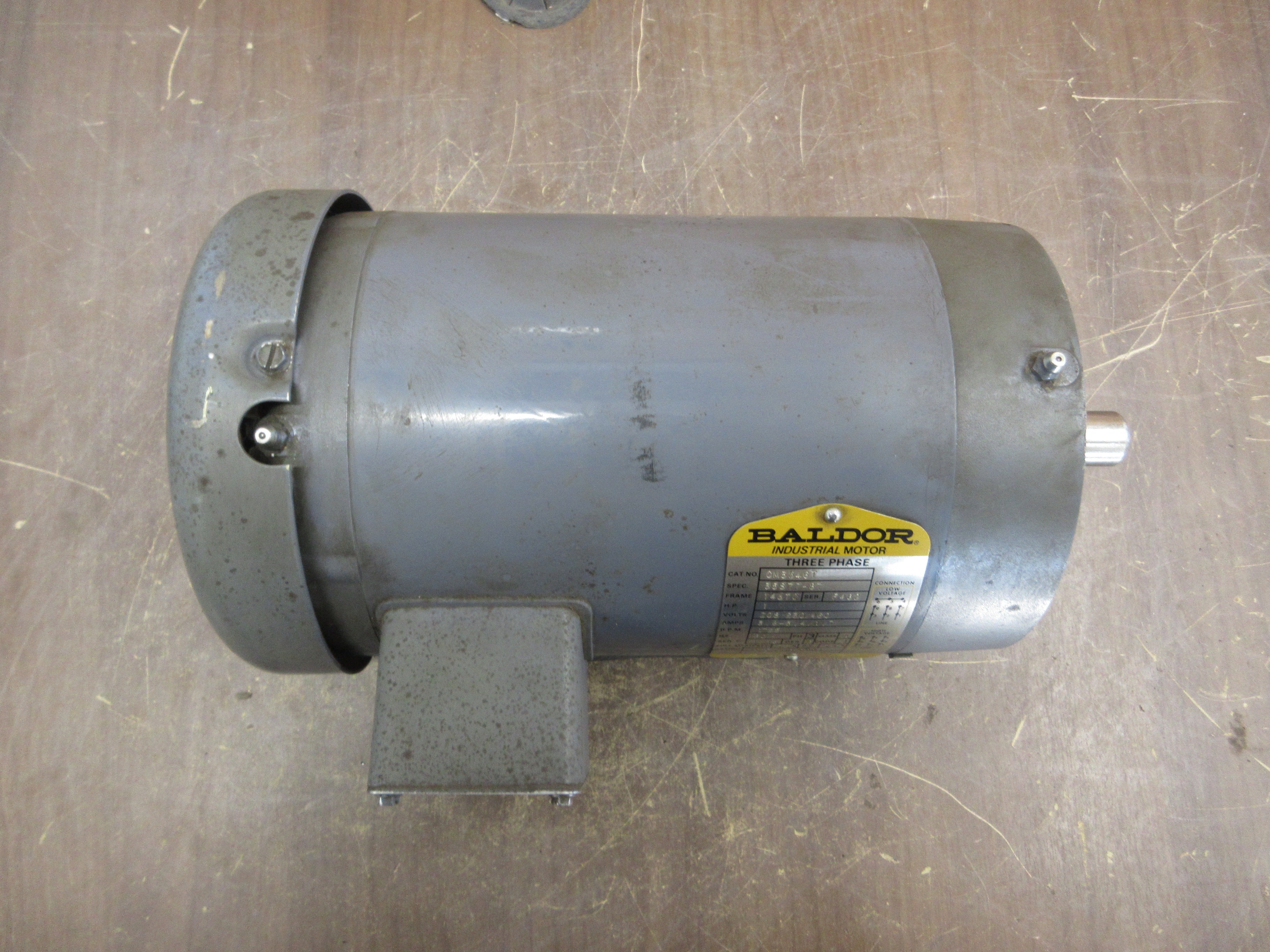 Baldor Motor CM3546T 1HP 1800RPM 208-230/460V 3.6-3.4/1.7A 3Ph 60Hz Used