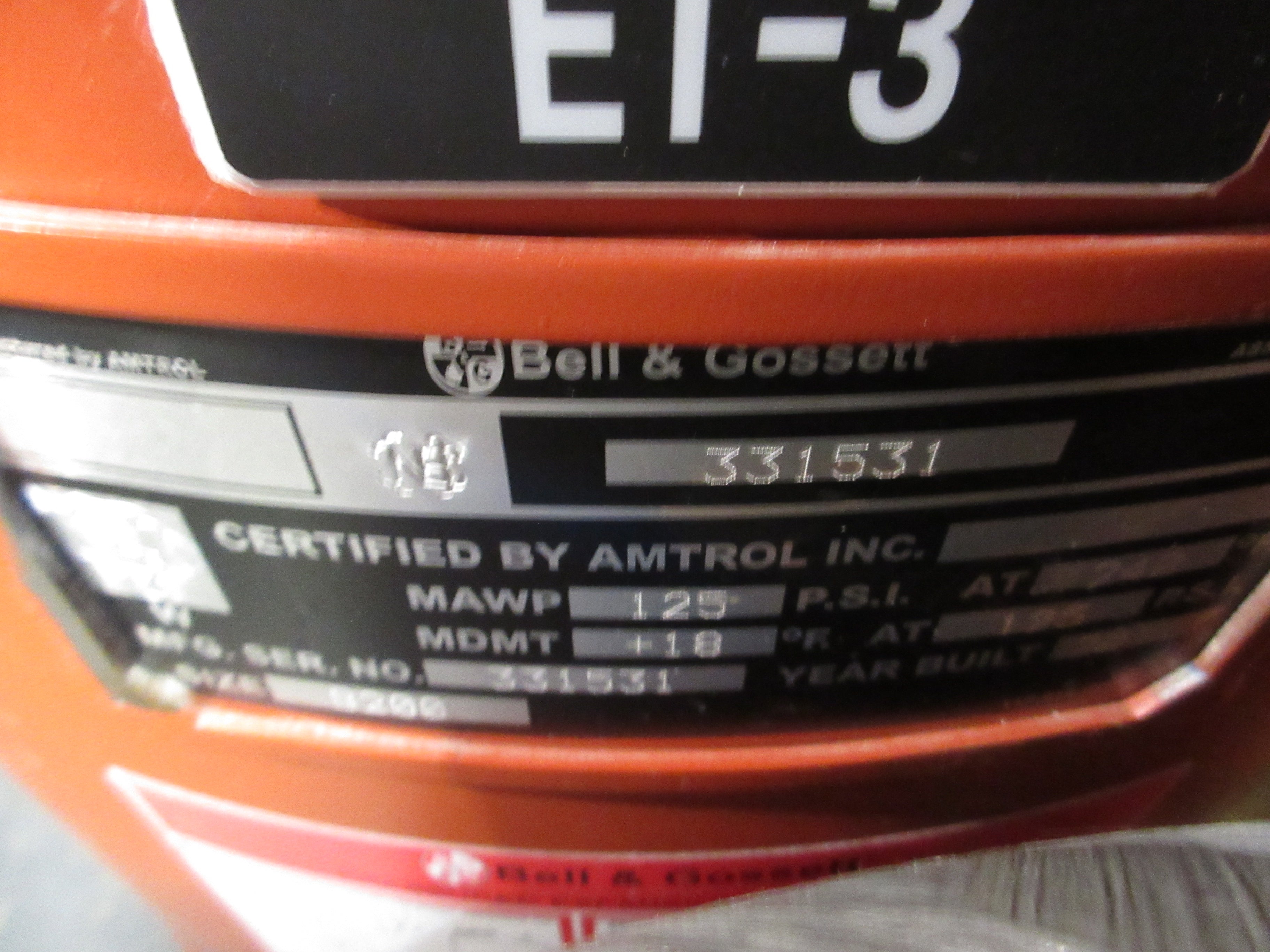 Bell & Gossett Pressured Expansion Tank B200 53 Gallons ASME rated 125PSI Max