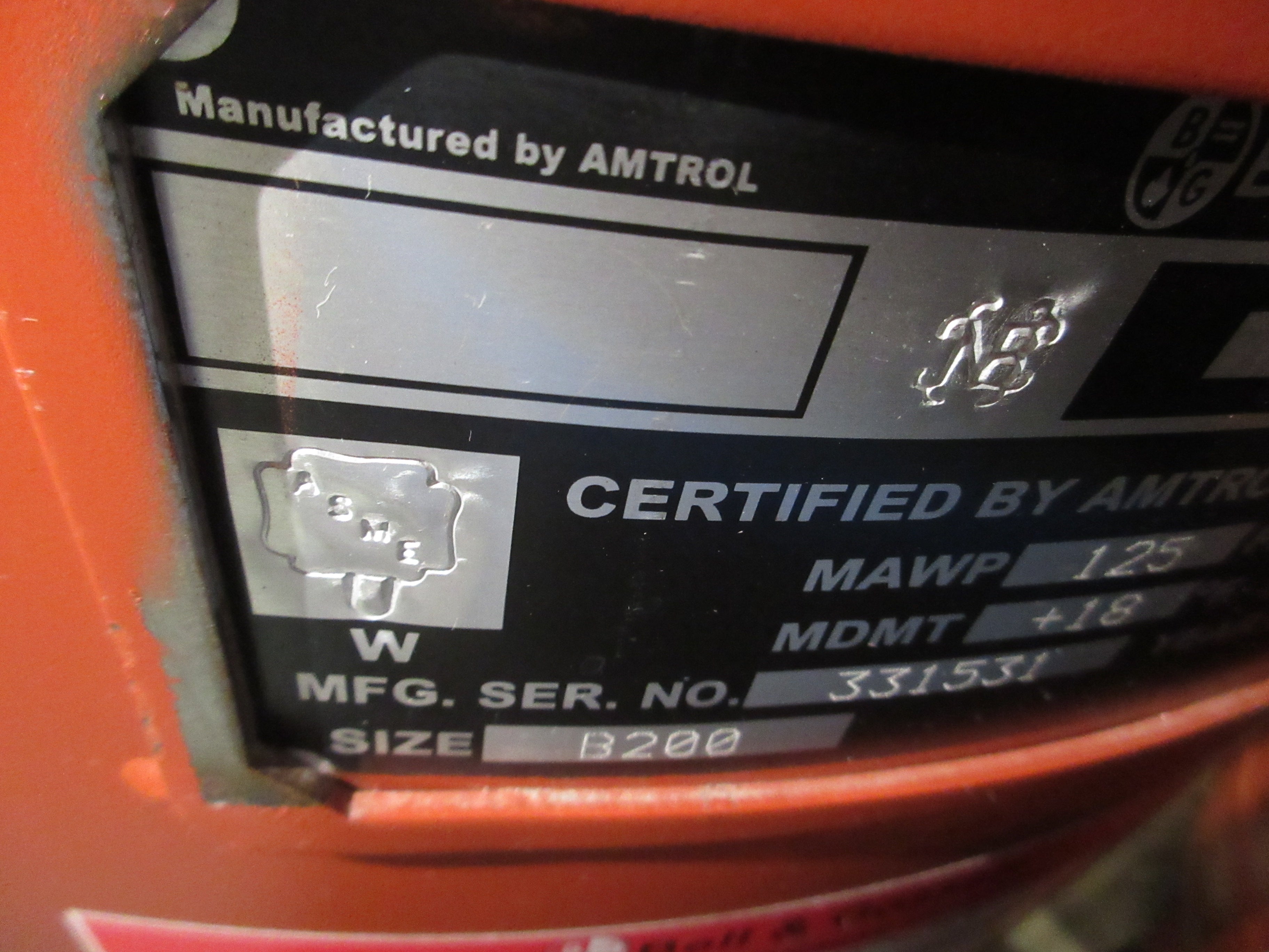Bell & Gossett Pressured Expansion Tank B200 53 Gallons ASME rated 125PSI Max
