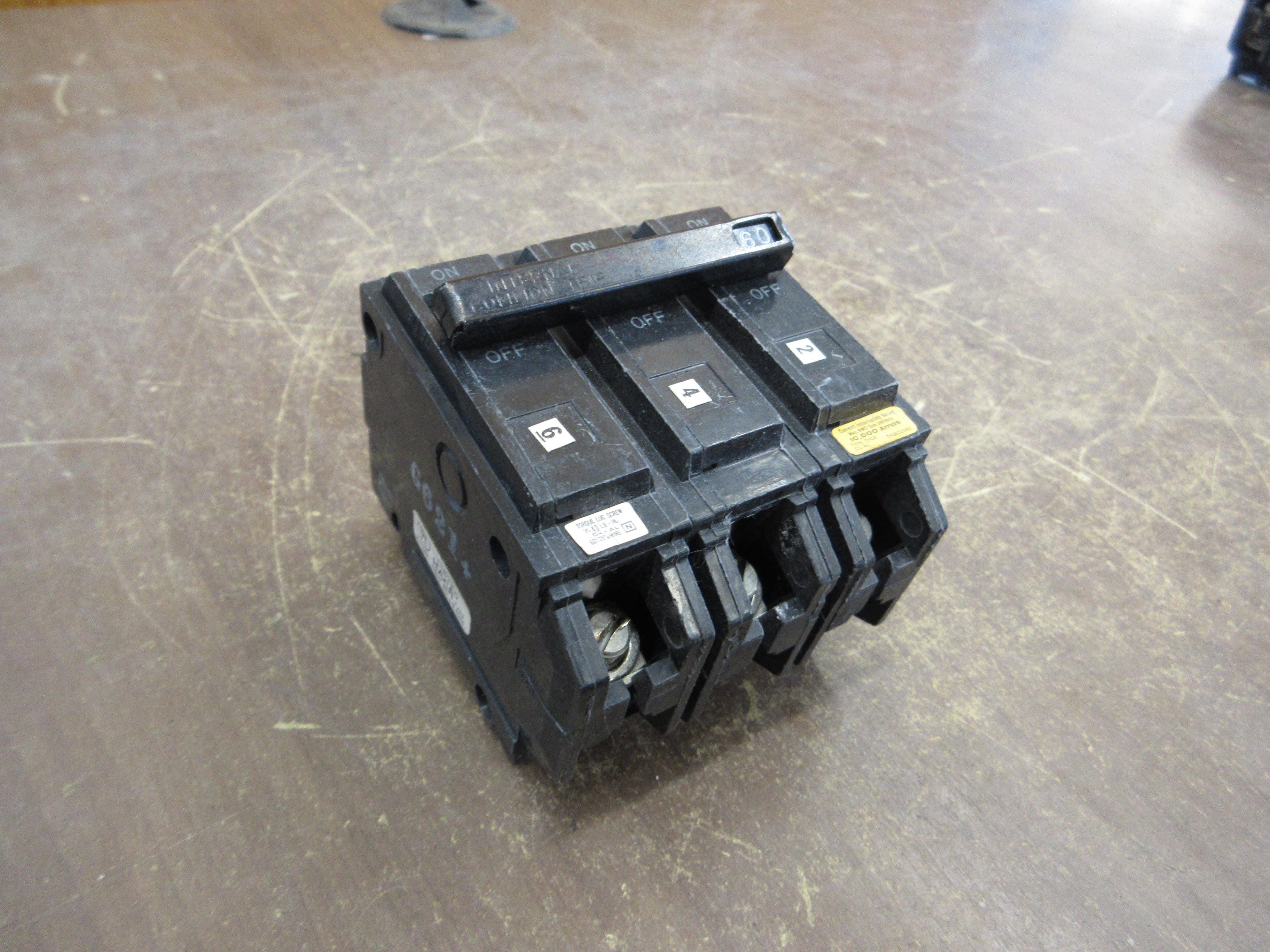 GE Bolt-On Circuit Breaker THQB3160 60A 240V 3P Used