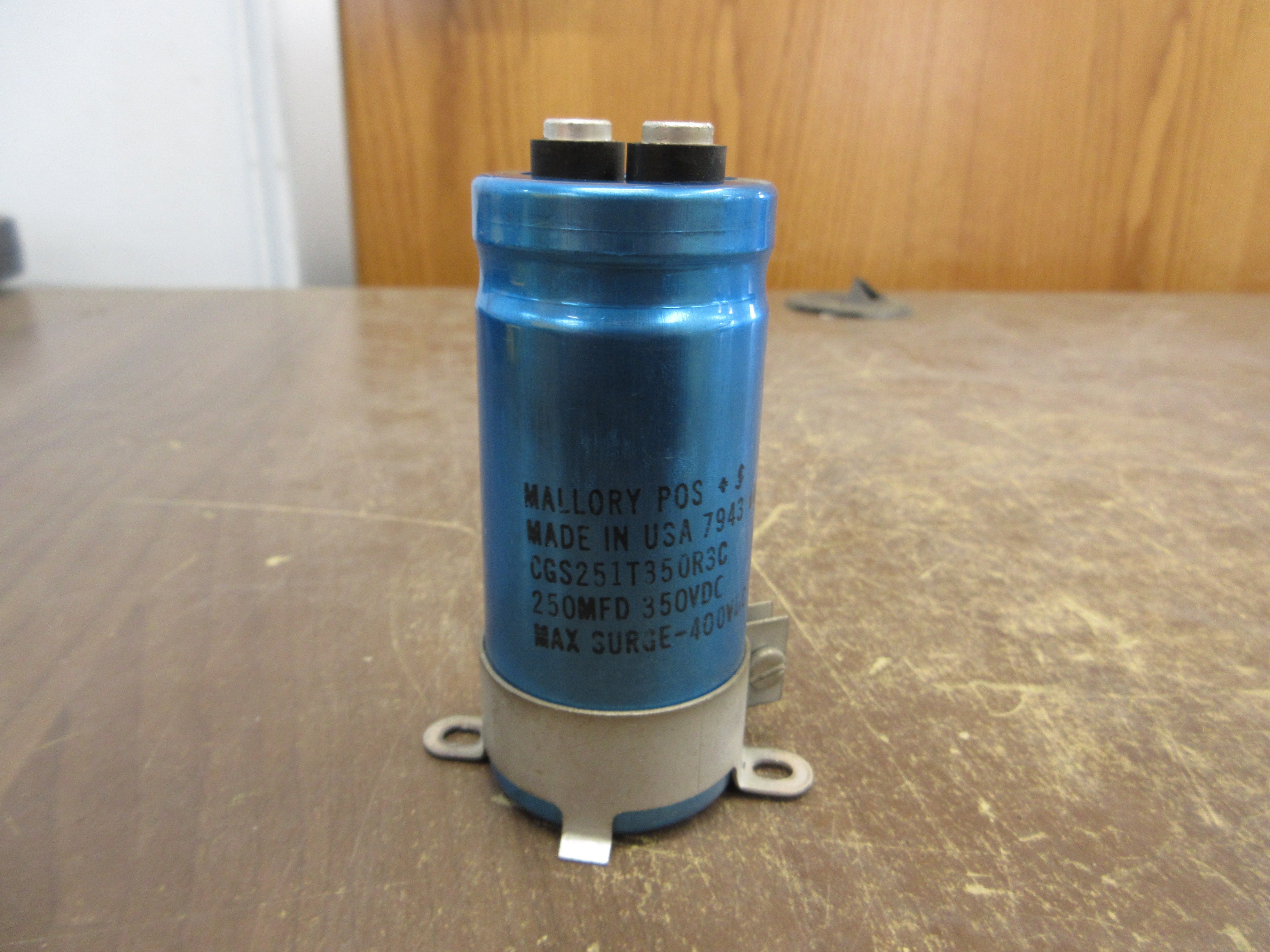 Mallory Capacitor CGS251T350R3C 250 MFD 350VDC w/ Mount Used