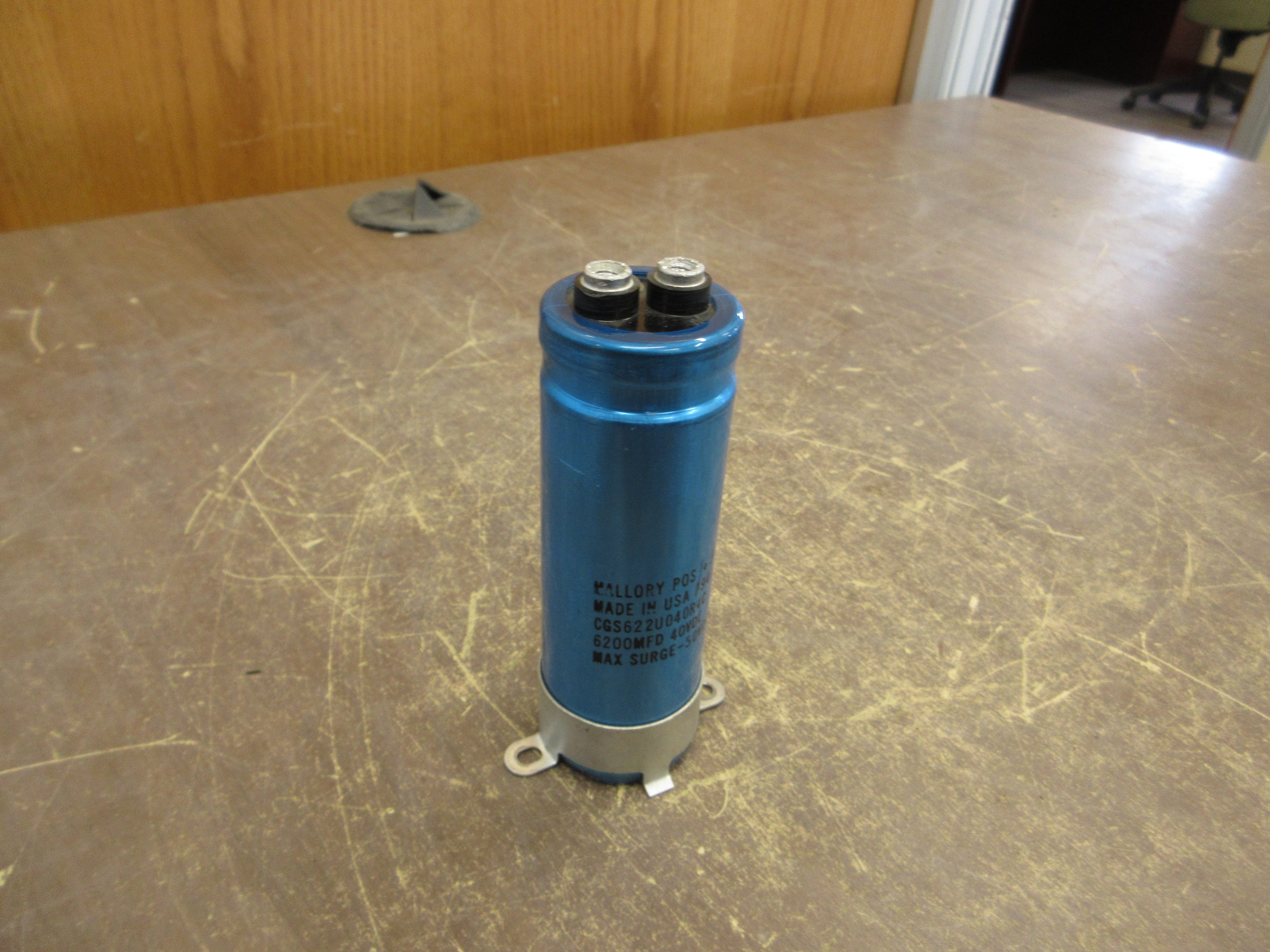 Mallory Capacitor CGS622U040R4C 6200 MFD 40VDC w/ Mount Used