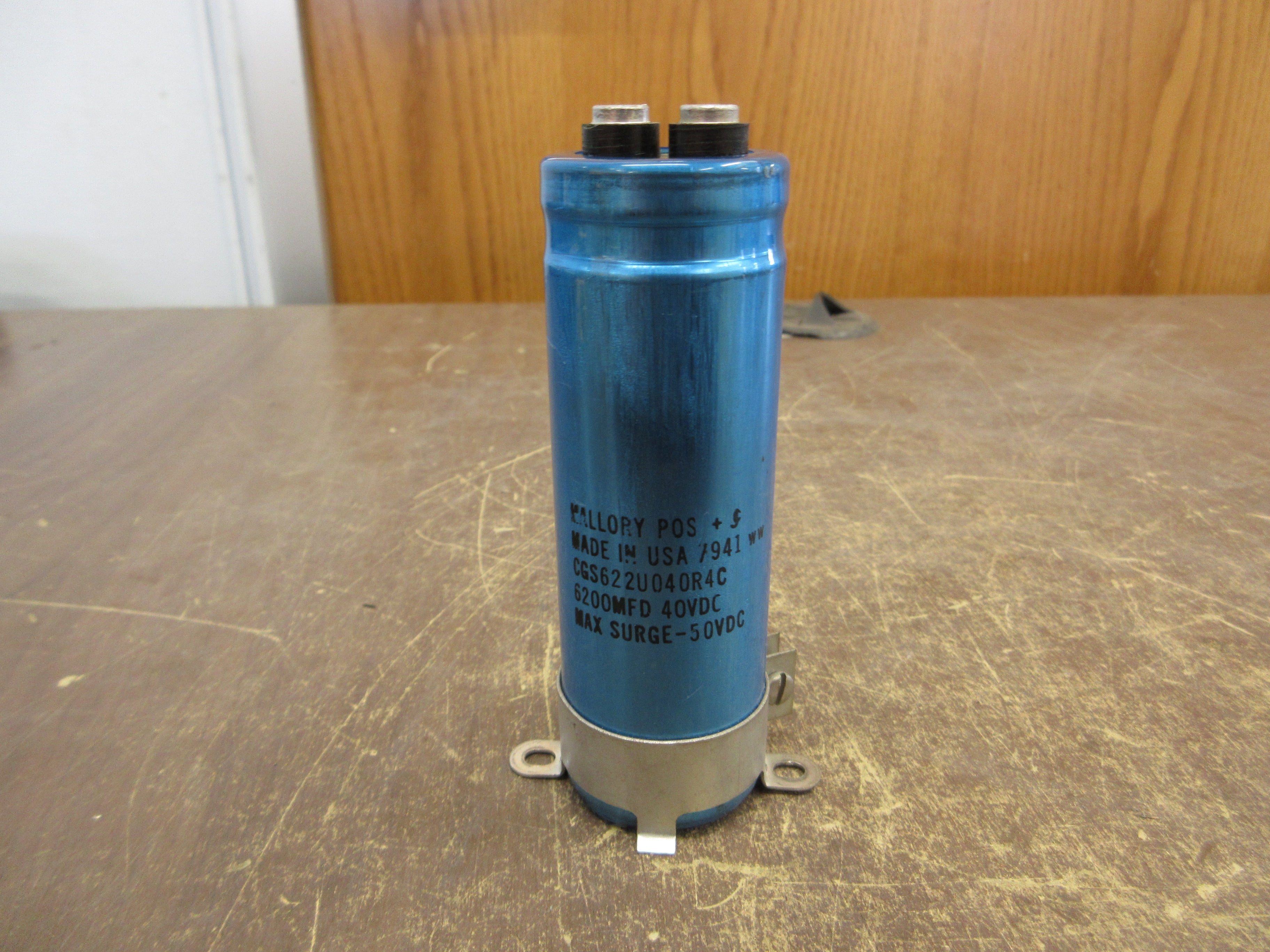 Mallory Capacitor CGS622U040R4C 6200 MFD 40VDC w/ Mount Used