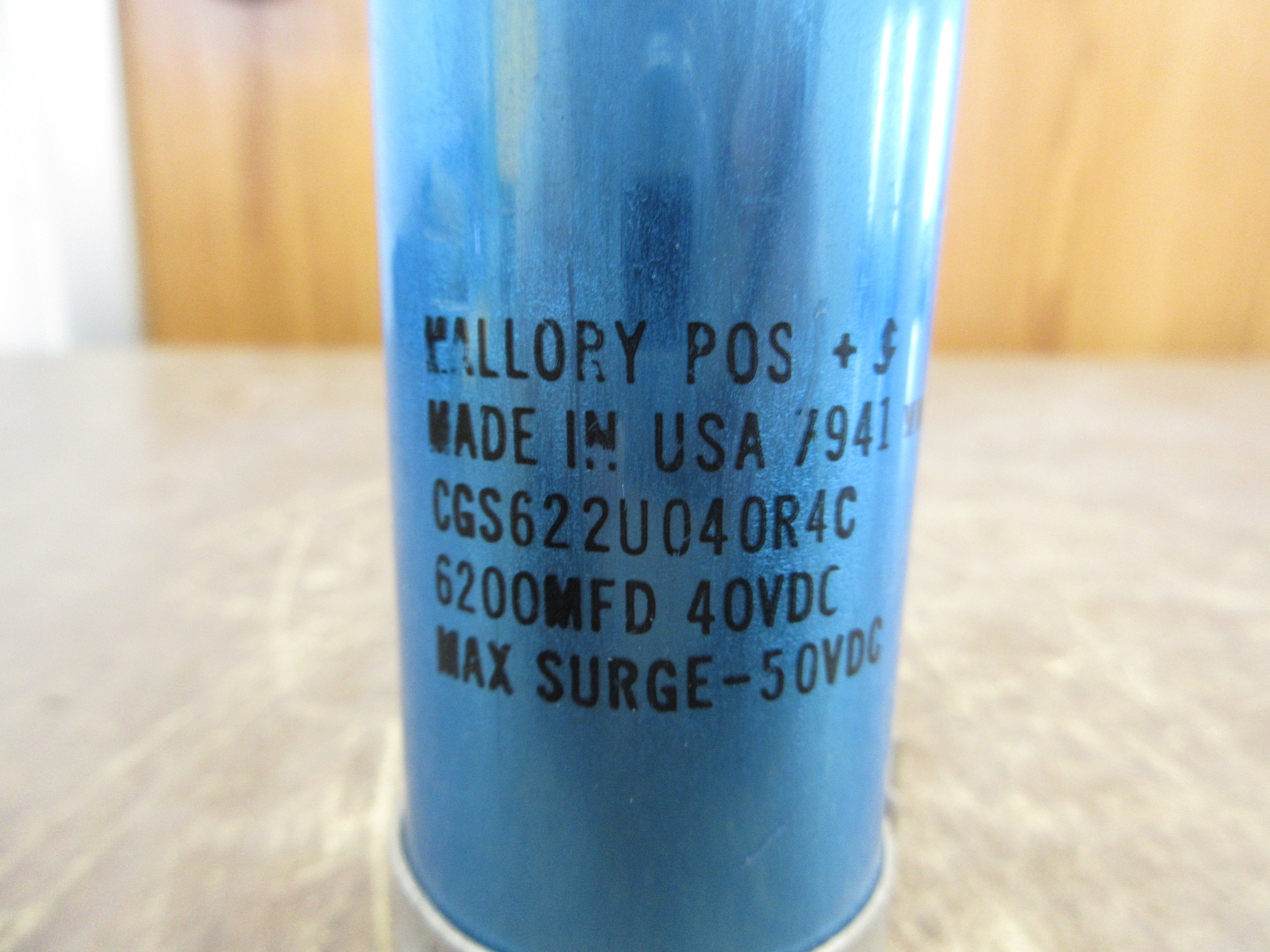 Mallory Capacitor CGS622U040R4C 6200 MFD 40VDC w/ Mount Used