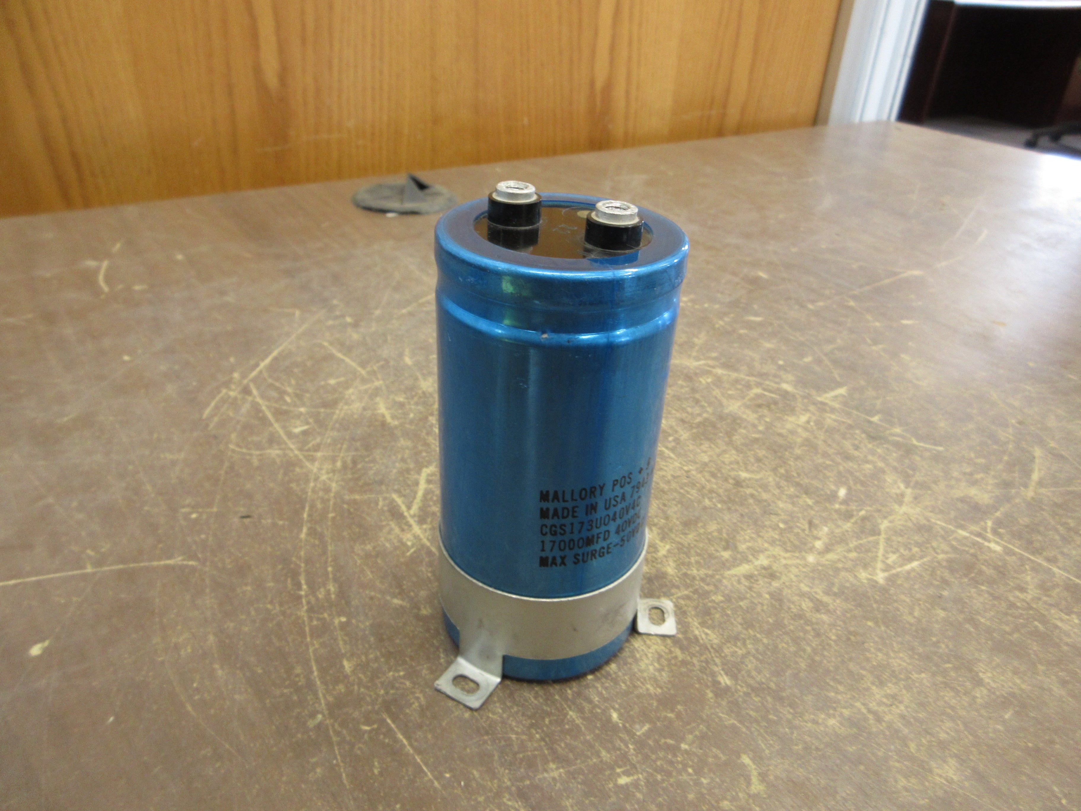 Mallory Capacitor CGS173U040B4C 17,000 MFD 40VDC w/ Mount Used