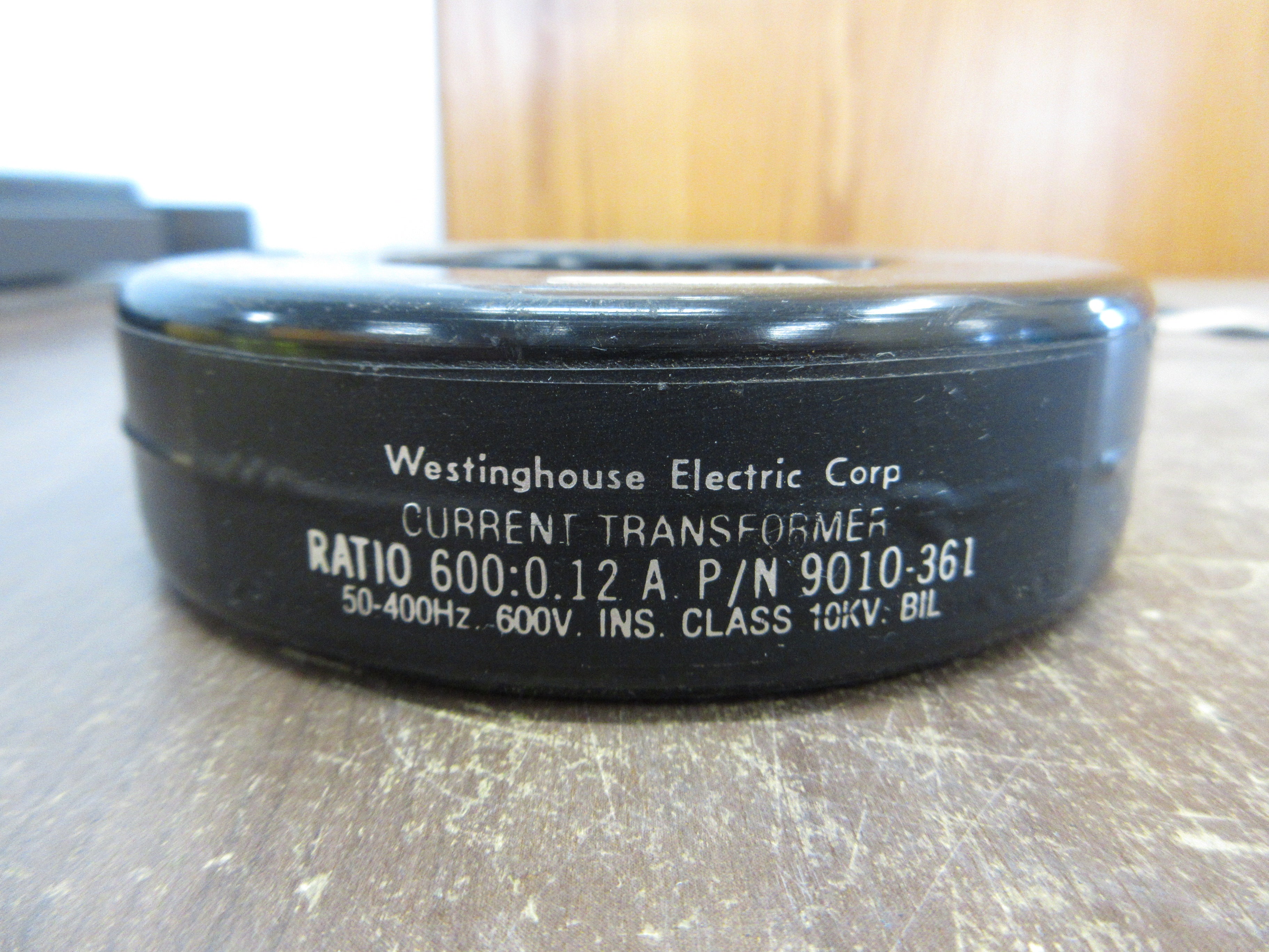 Westinghouse Current Transformer 9010-361 Ratio 600:0.12A 600V 50-400Hz 10kV BIL