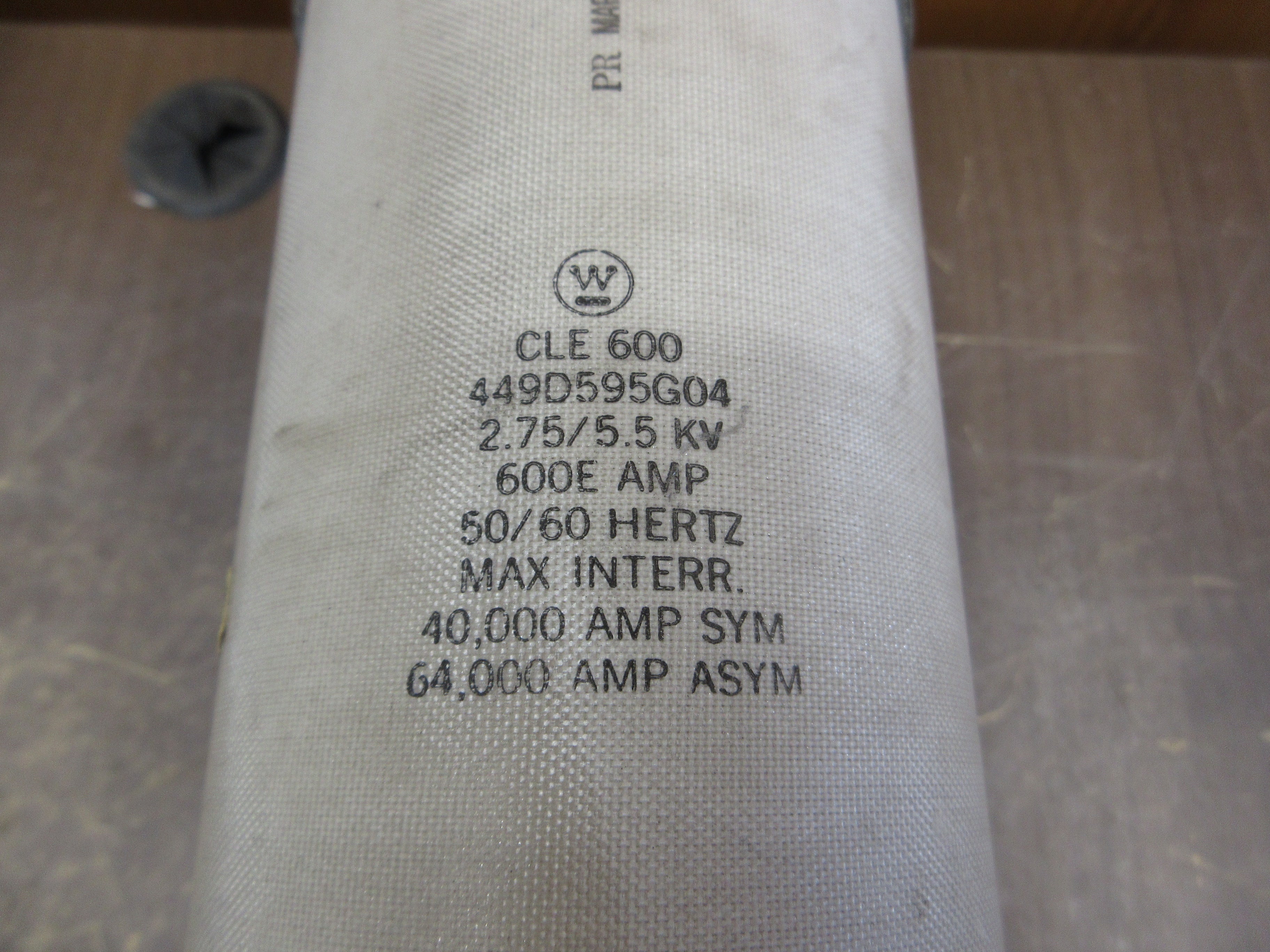 Westinghouse CLE 600 Fuse 449D595G04 600E 2.75/5.5kV 50/60Hz Used