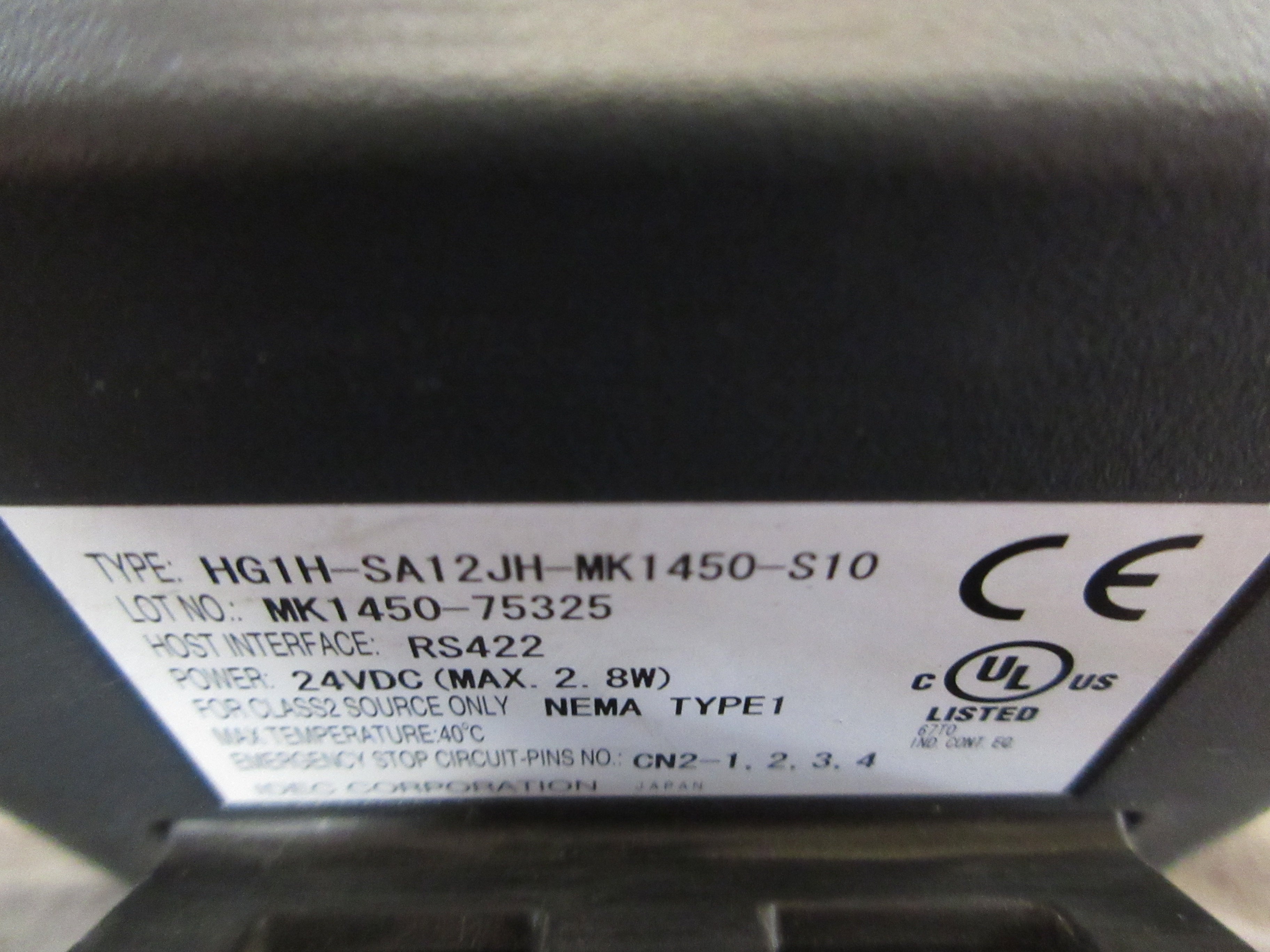 Fuji-Ace FT1H-1 Teaching Pendant HG1H-SA12JH-MK1450-S10 24VDC RS422 Nema 1 Used