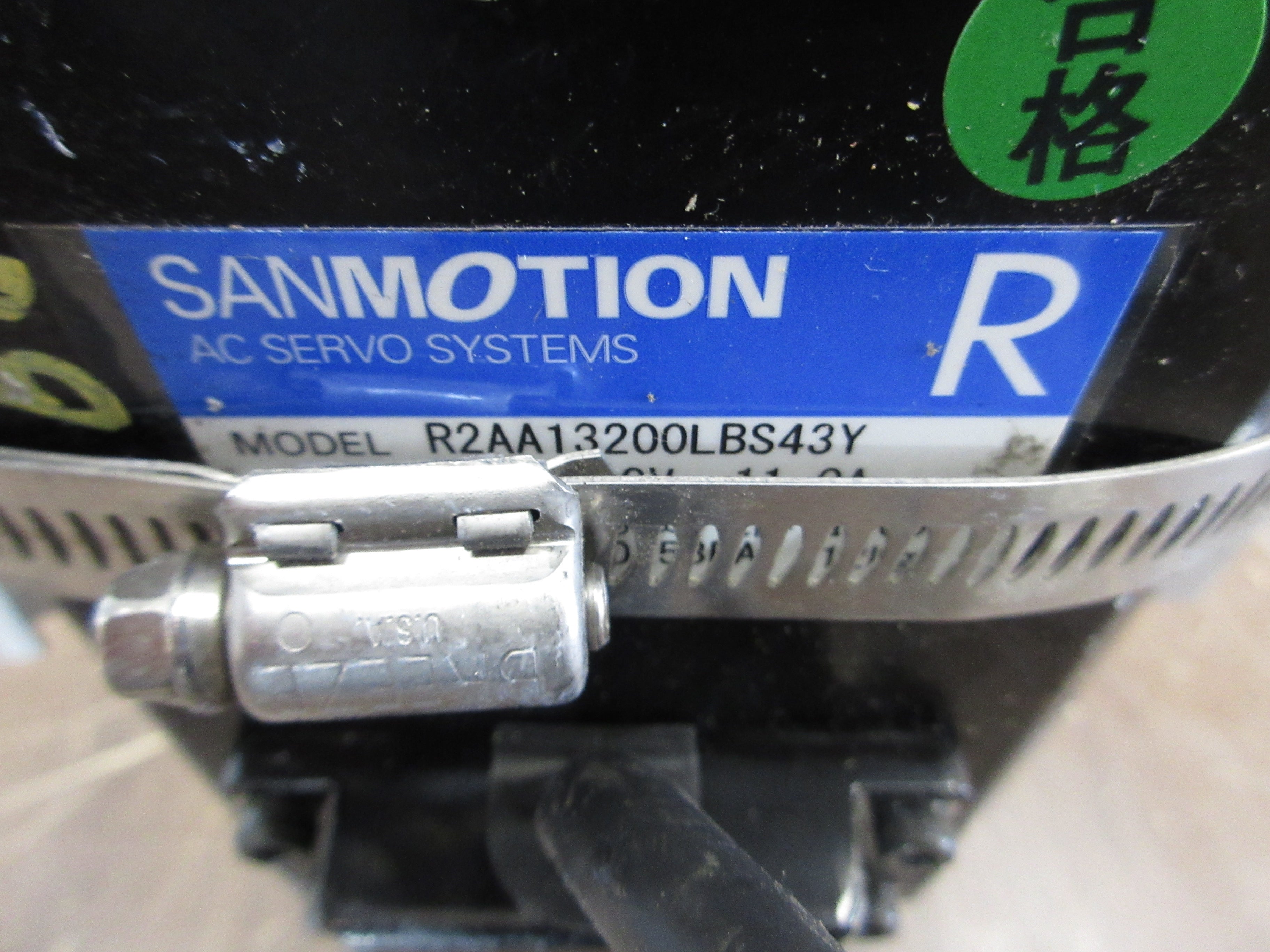 Sanyo Denki SanMotion AC Servo Motor R2AA13200LBS43Y 2.0kW 200V 11.0A 3Ph Used