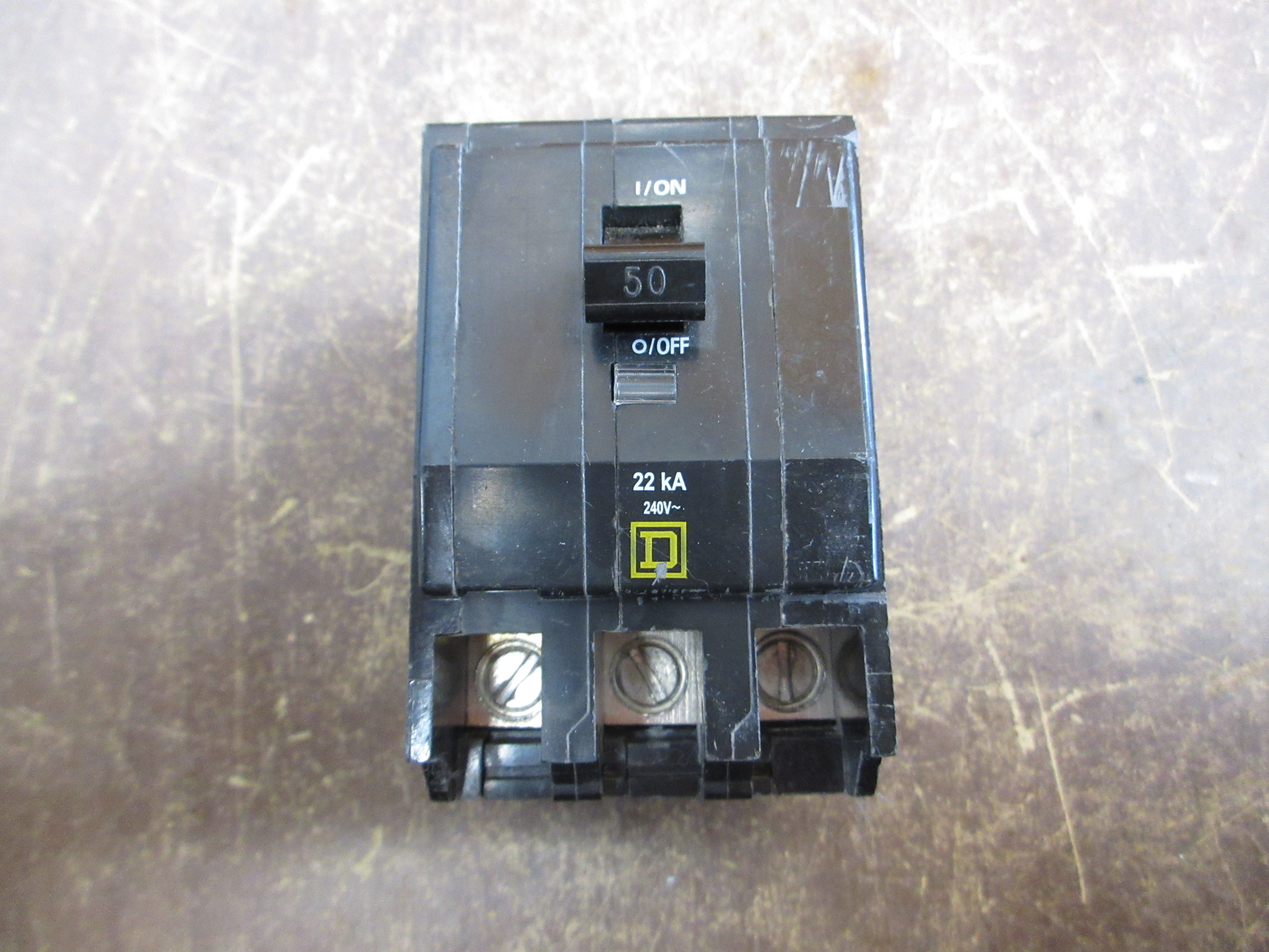 Square D Bolt-On Circuit Breaker QOB350VH 50A 240V 3P 22kA Used