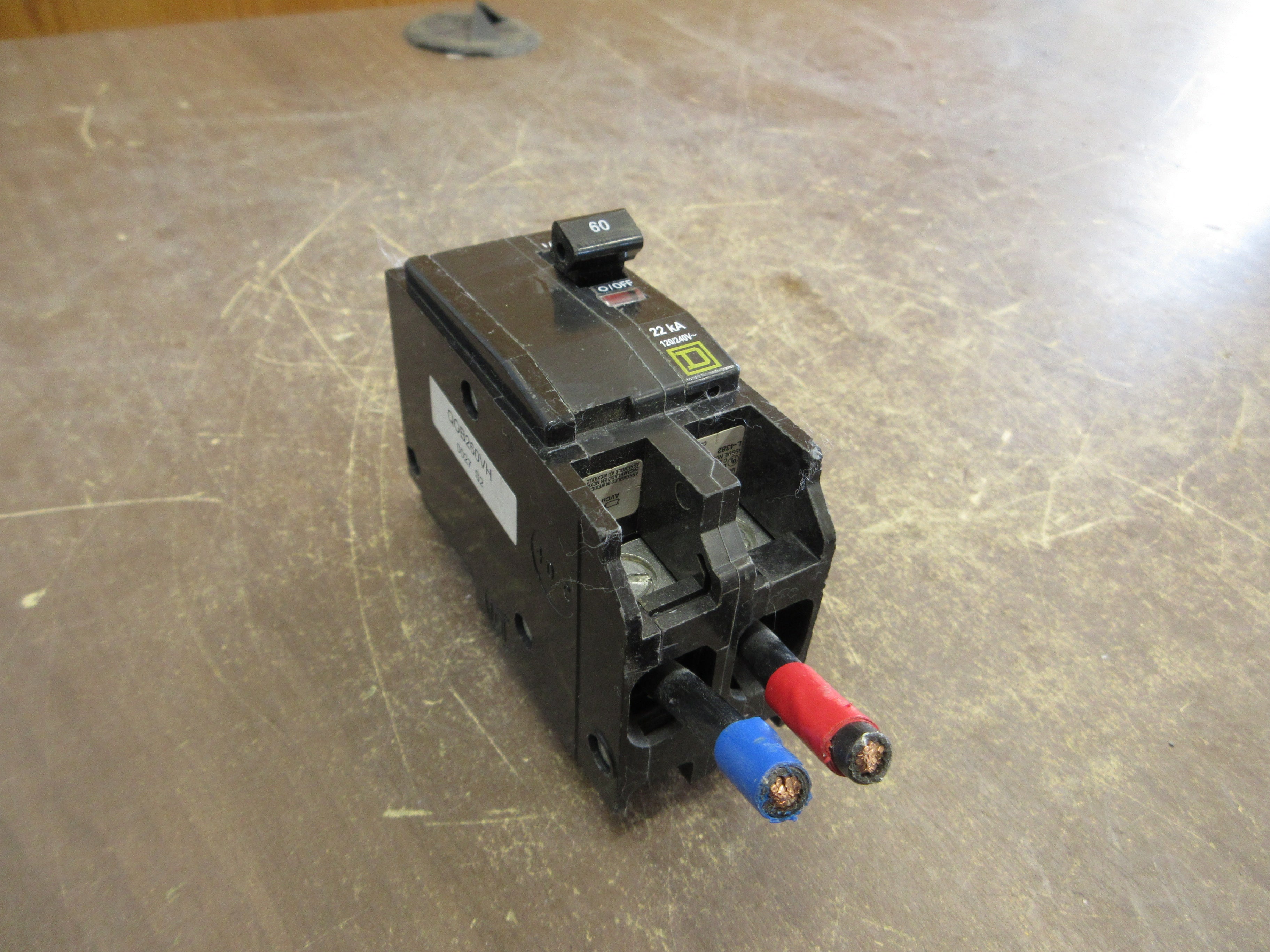 Square D Bolt-On Circuit Breaker QOB260VH 60A 120/240V 2P 22kA Used