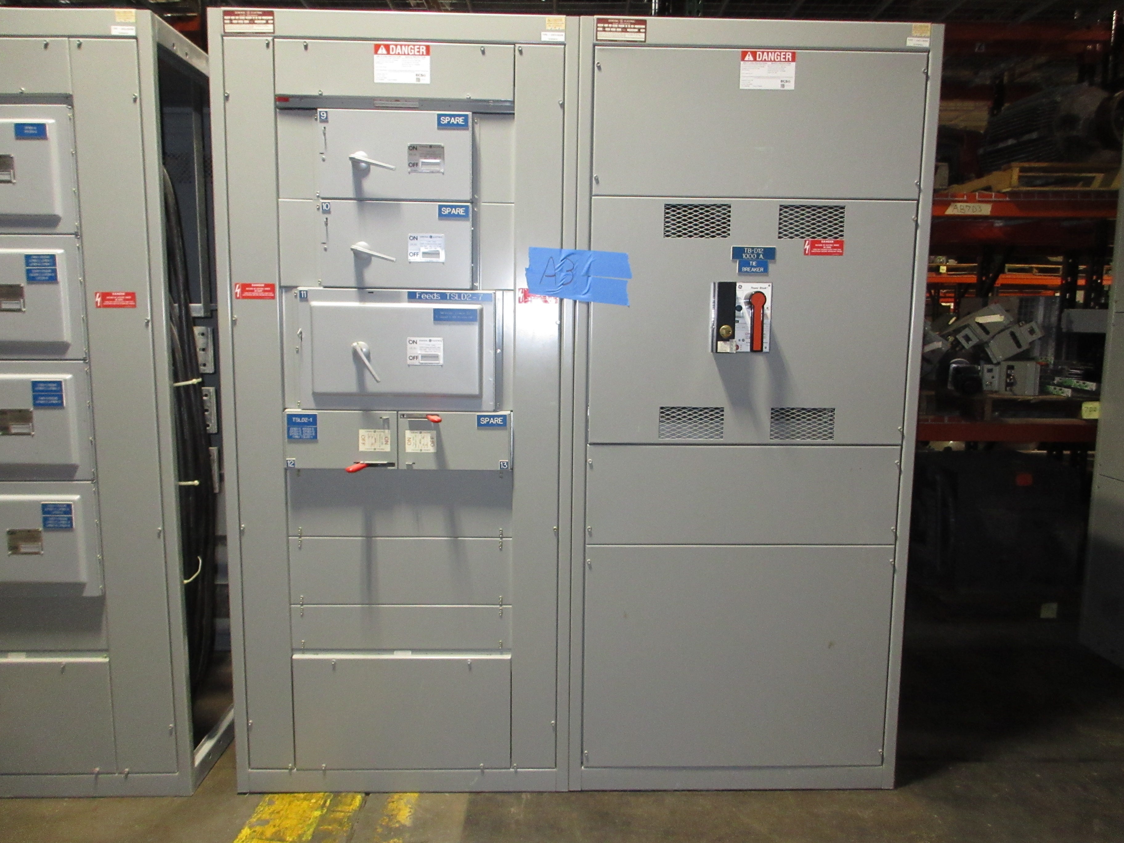 GE 3000A Main Tie Main Switch Gear Line Up TC3030SS 3000A Main Breaker Used