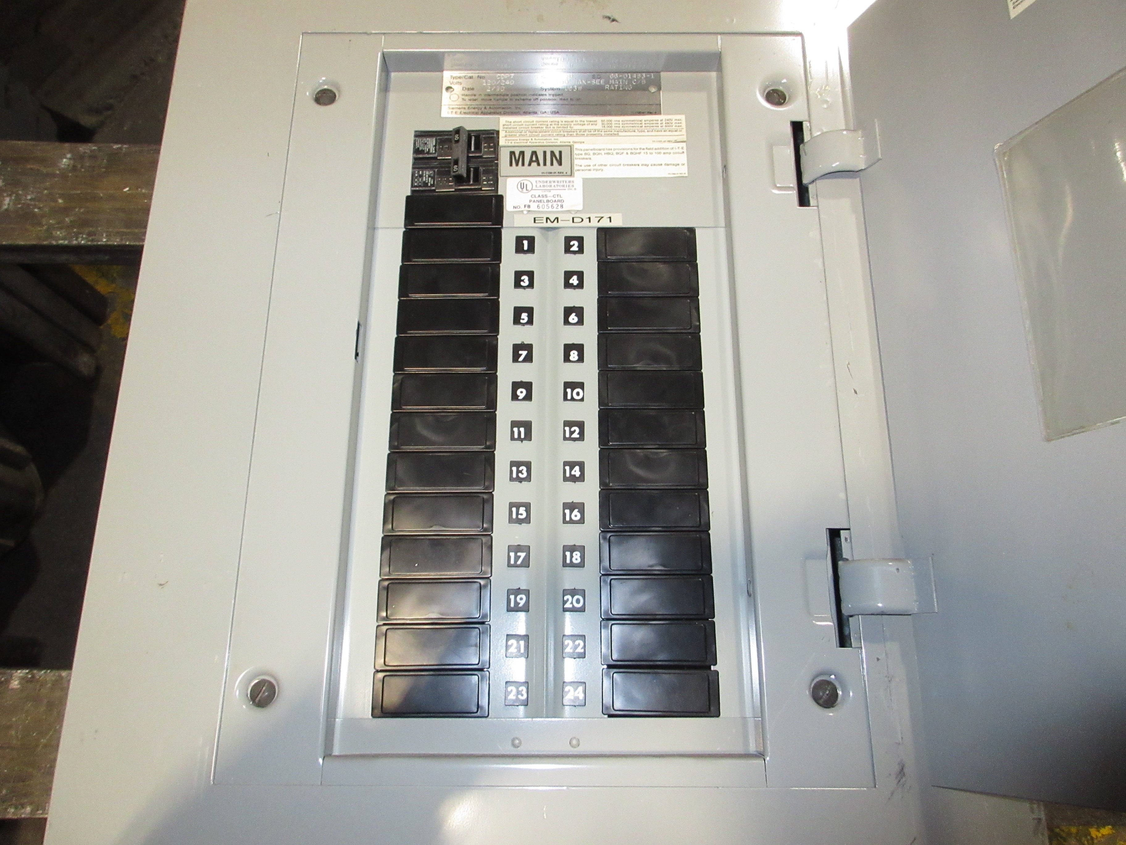 Siemens Main Breaker Circuit Breaker Panel CDP7 100A Max, 60A Main 120/240V 1Ph