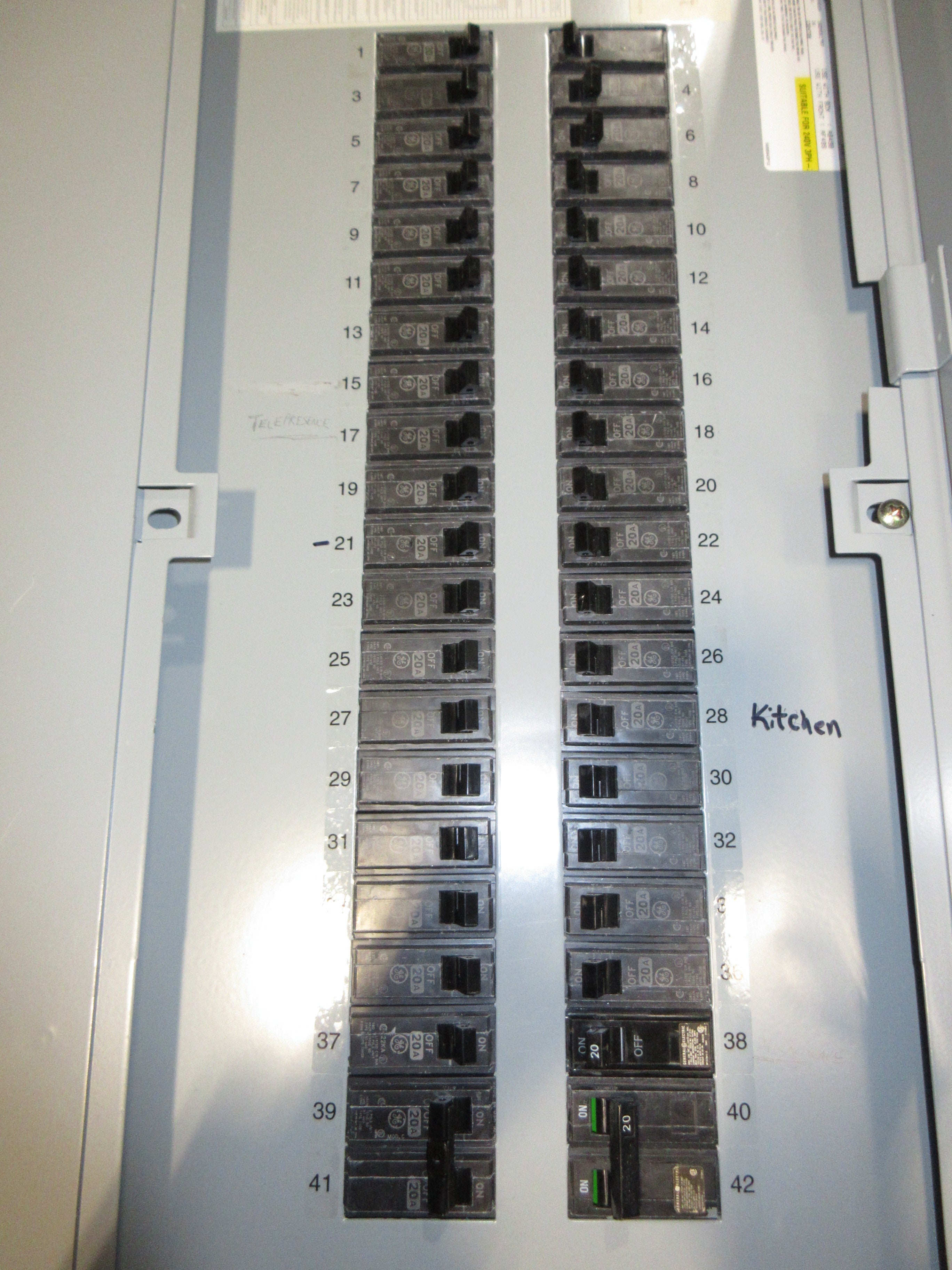 GE Main Lug Breaker Panel AQU3422RCX AXT1 225A Max 208/120V 3Ph 4W 42-Slot Used