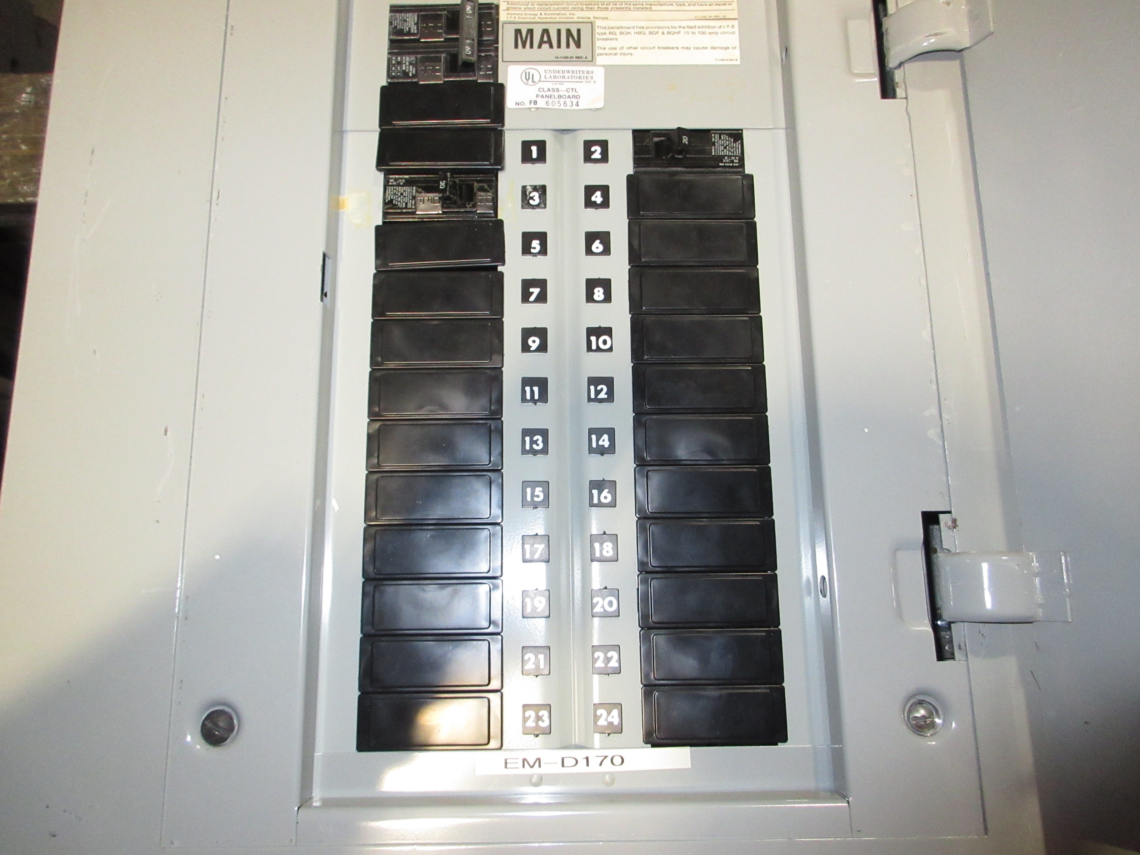Siemens Main Breaker Circuit Breaker Panel CDP-7 100A Max 120/240V 60A Main Used