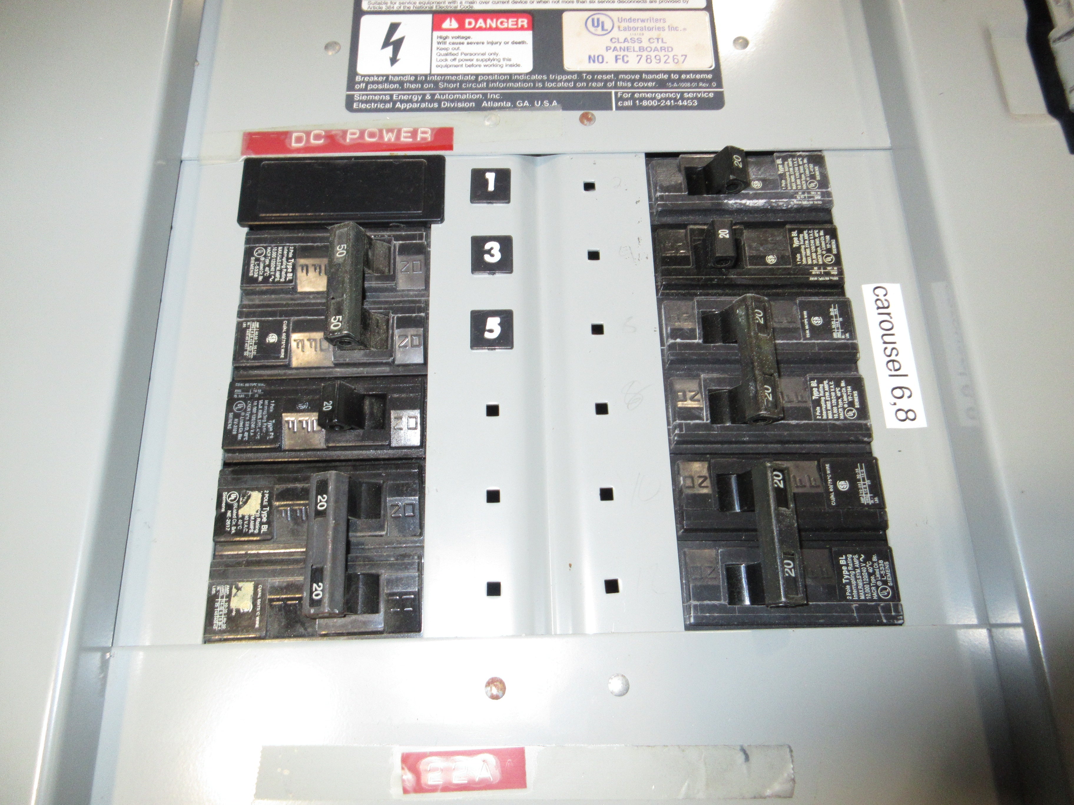 Siemens Main Lug Breaker Panel S3C18J2400CTS 400A Max 208Y/120V 3Ph 4W 12-Slot