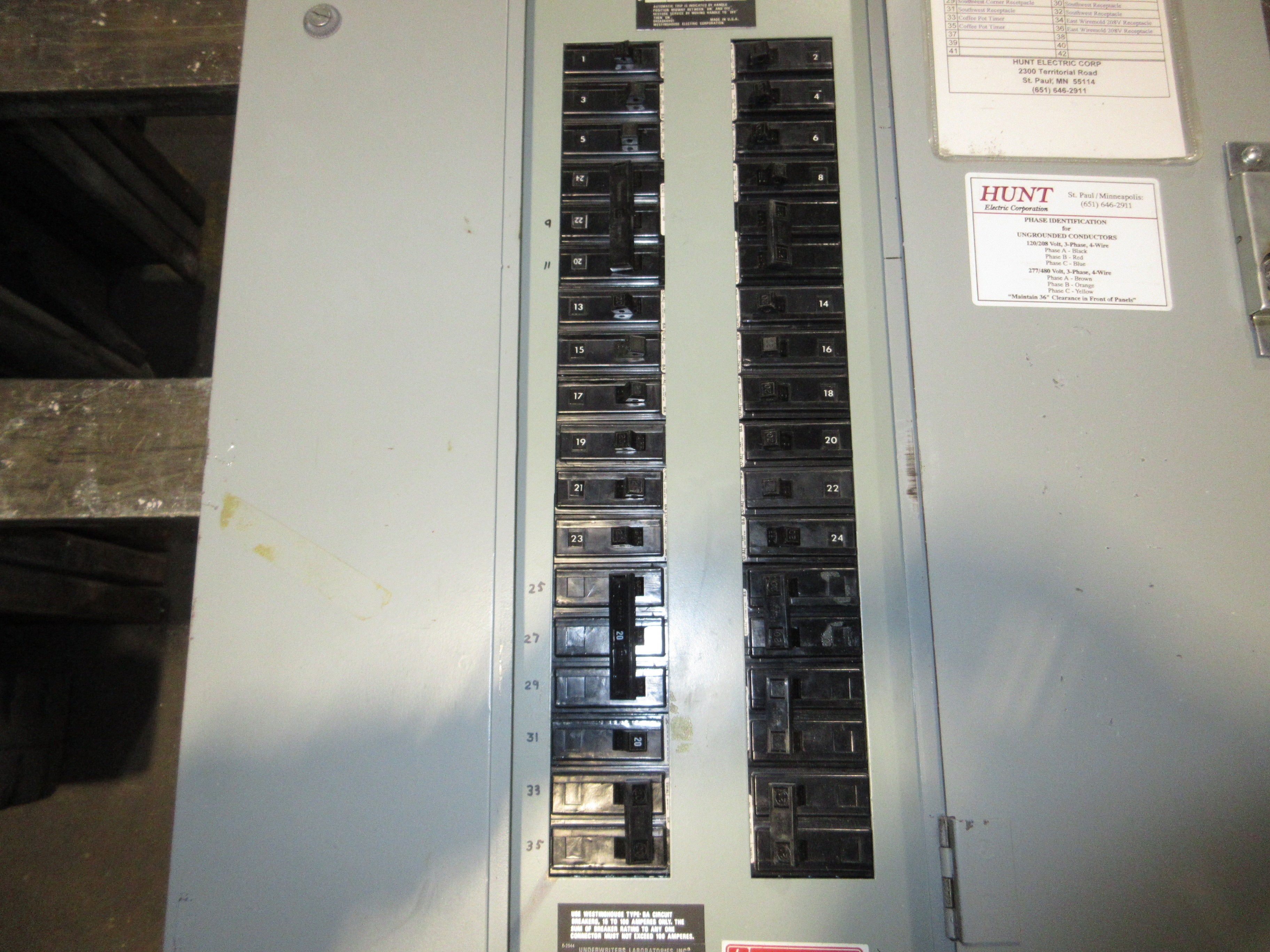 Westinghouse Main Breaker Circuit Breaker Panel MP-83420 225A Max 120/208V Used