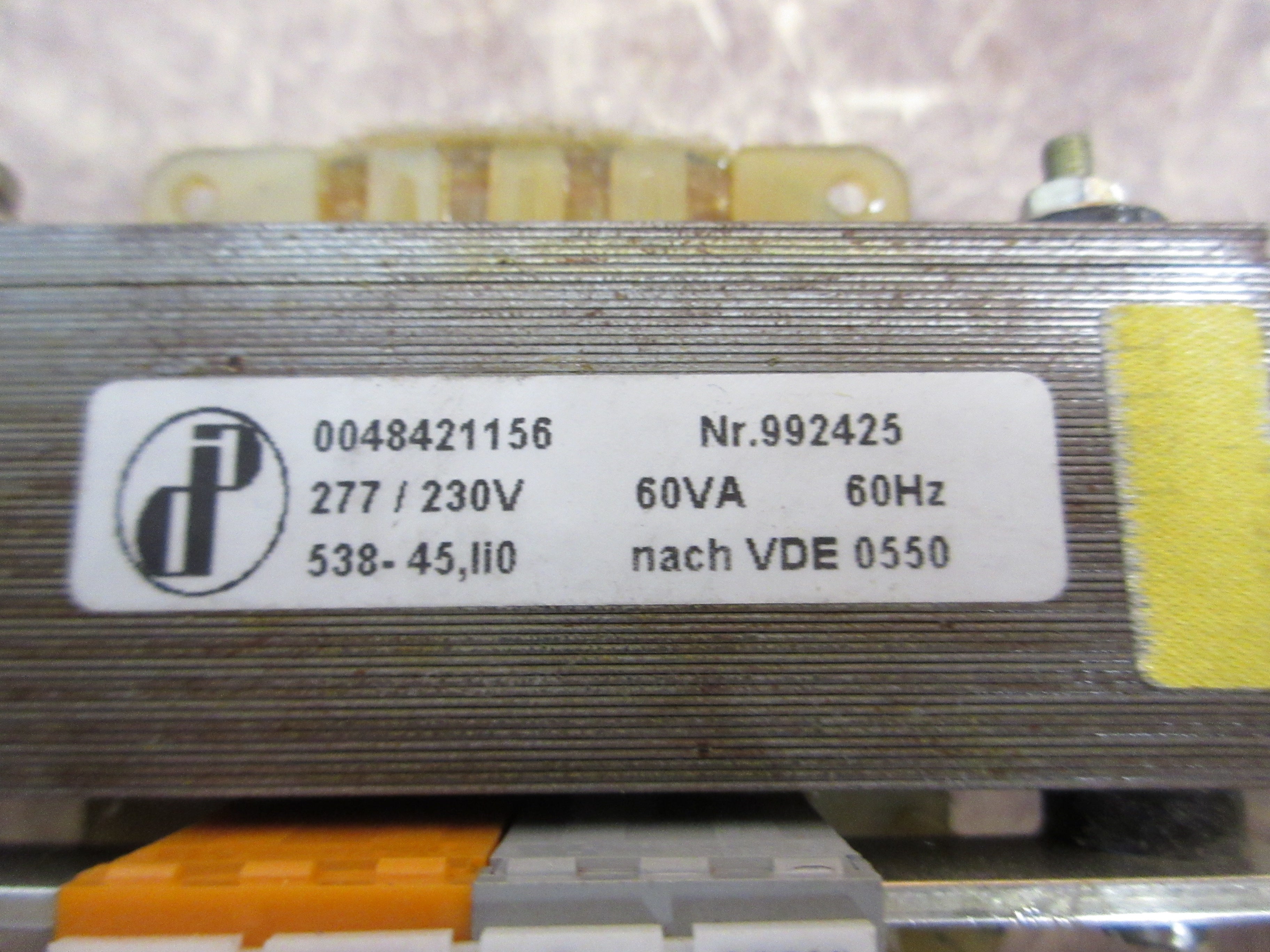 DIP Transformer 0048421156 60VA 277/230V 60Hz Used