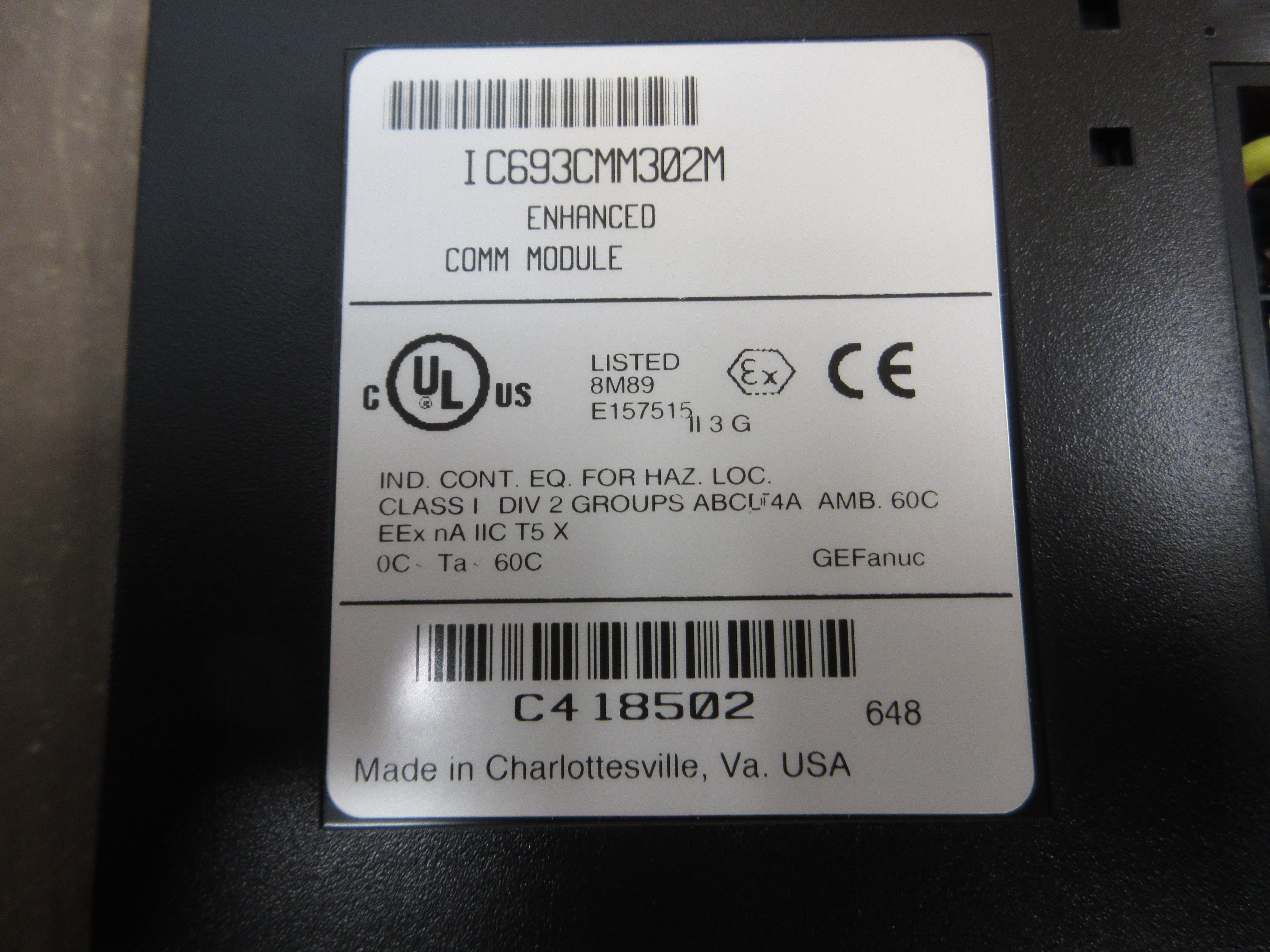 GE Fanuc Enhanced Communications Module IC693CMM302M Used