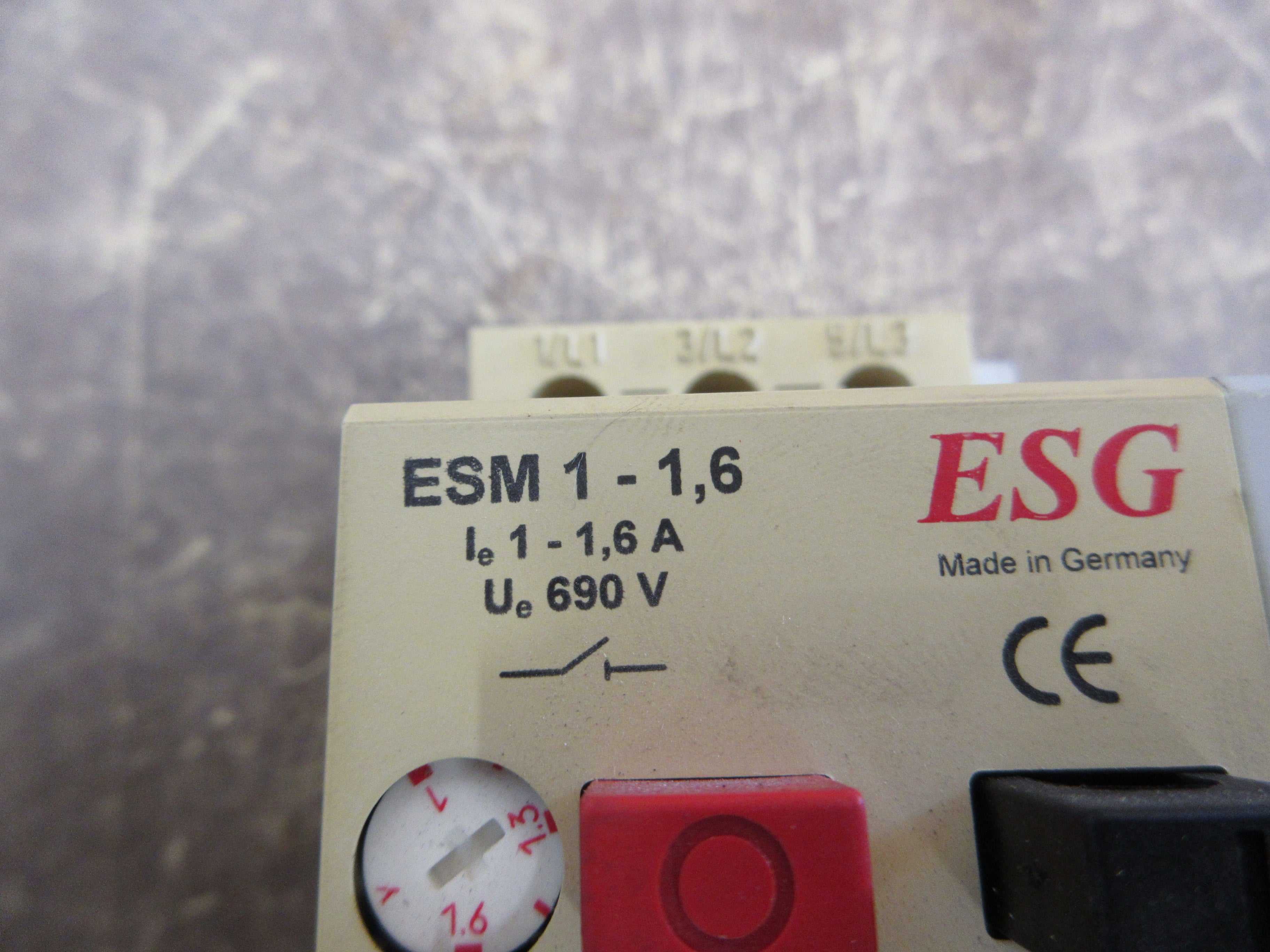 ESG Manual Starter ESM 1-1,6 Trip: 1-1.6A w/ Aux Contact Used
