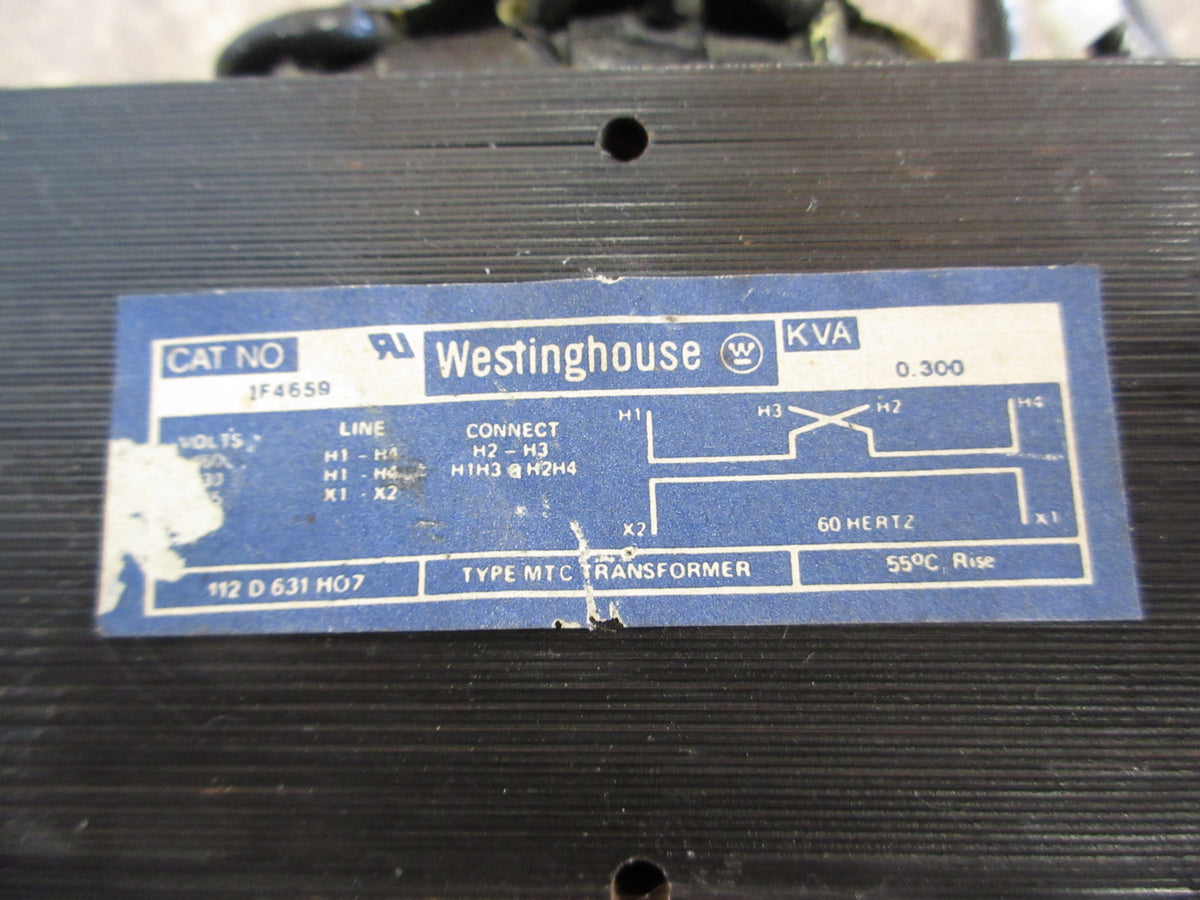Westinghouse Transformer 1F4659 0.300kVA Pri: 230/460V Sec: 115V Used