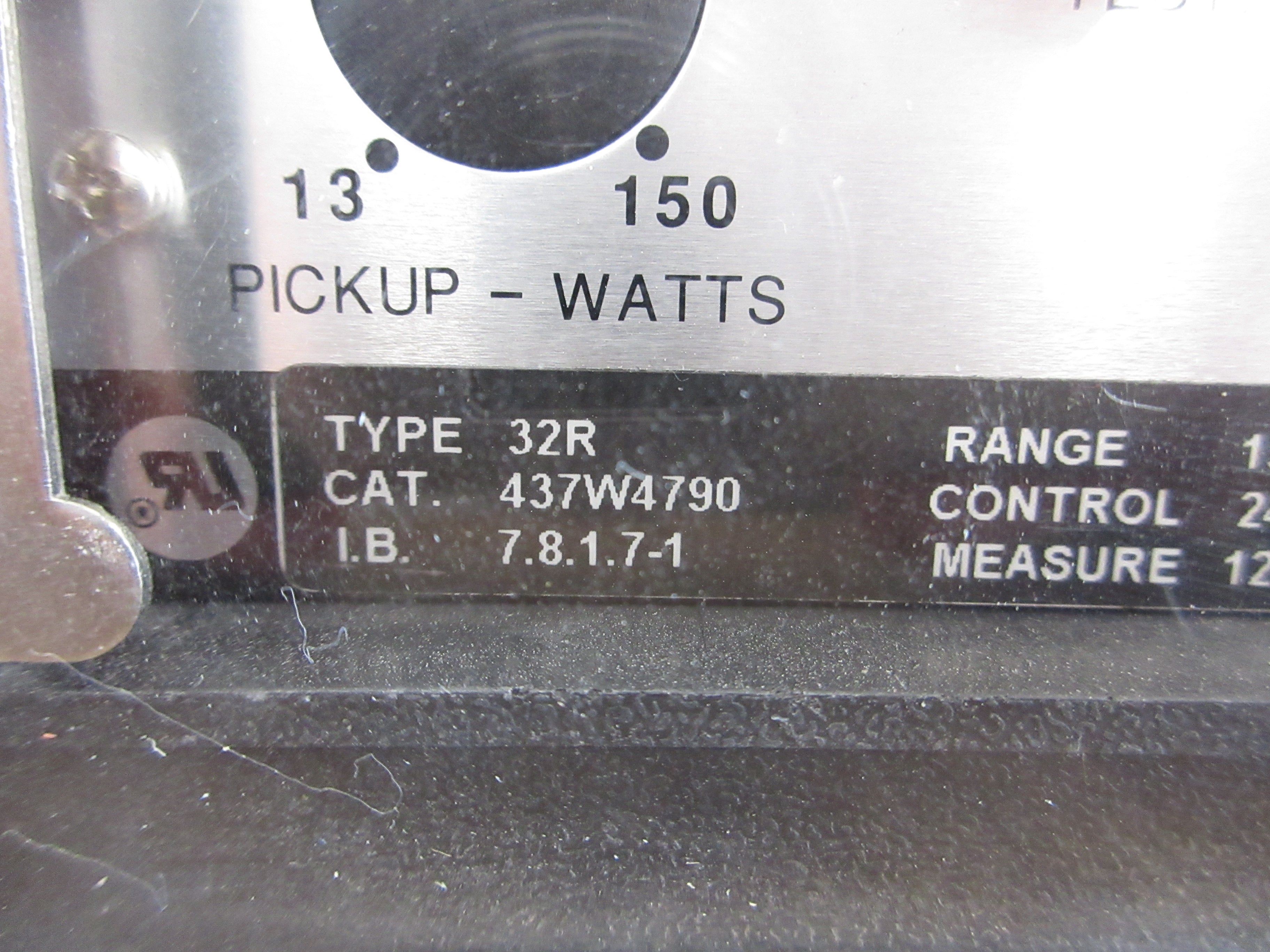 ABB Circuit Shield Reverse Power Relay 437W4790 24VDC Control Range: 13-150W Used