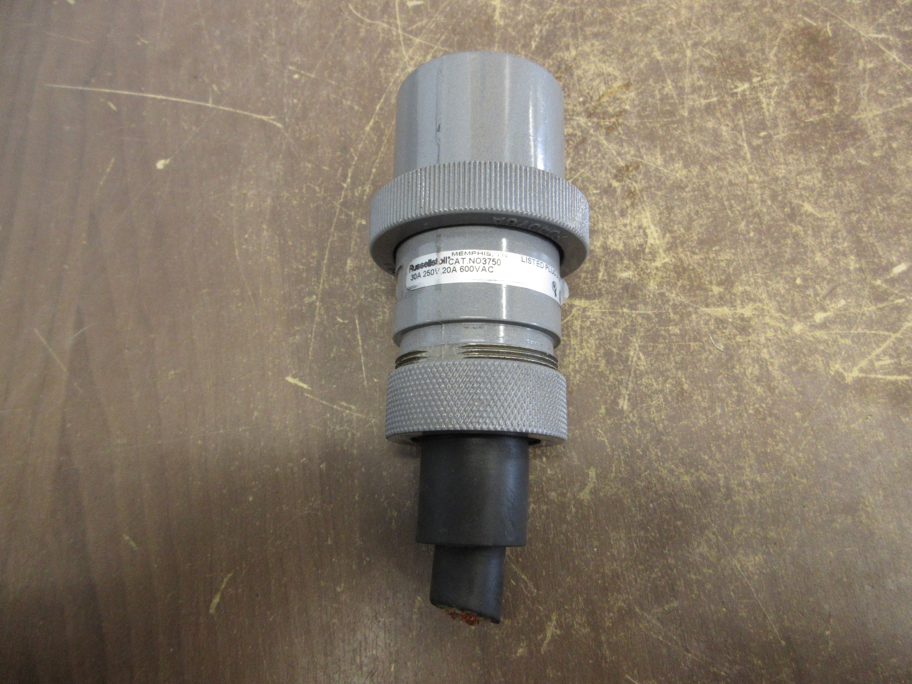RussellStoll Plug NO3750 20A@600V 30A@250V 2W 3P Used