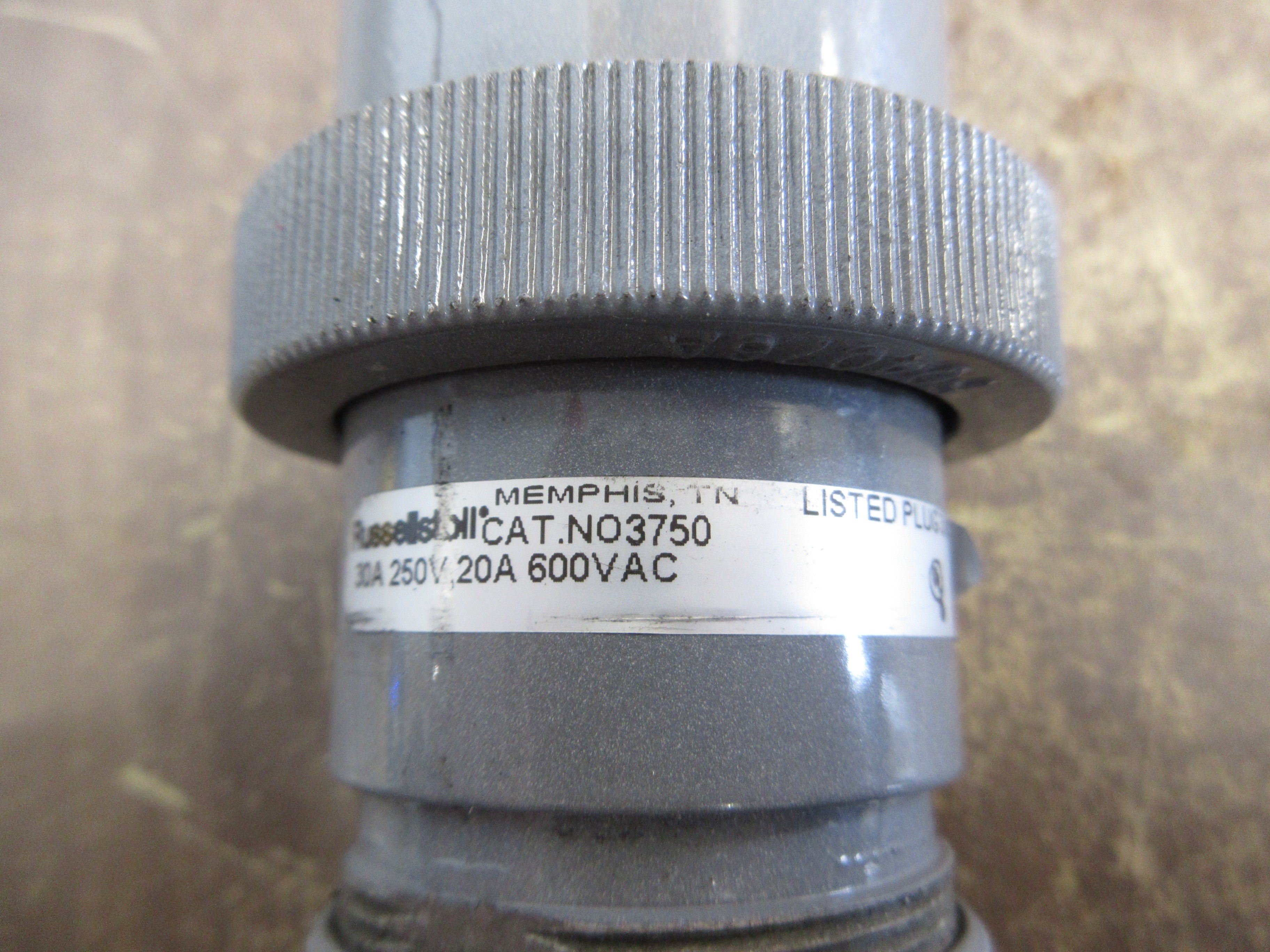 RussellStoll Plug NO3750 20A@600V 30A@250V 2W 3P Used