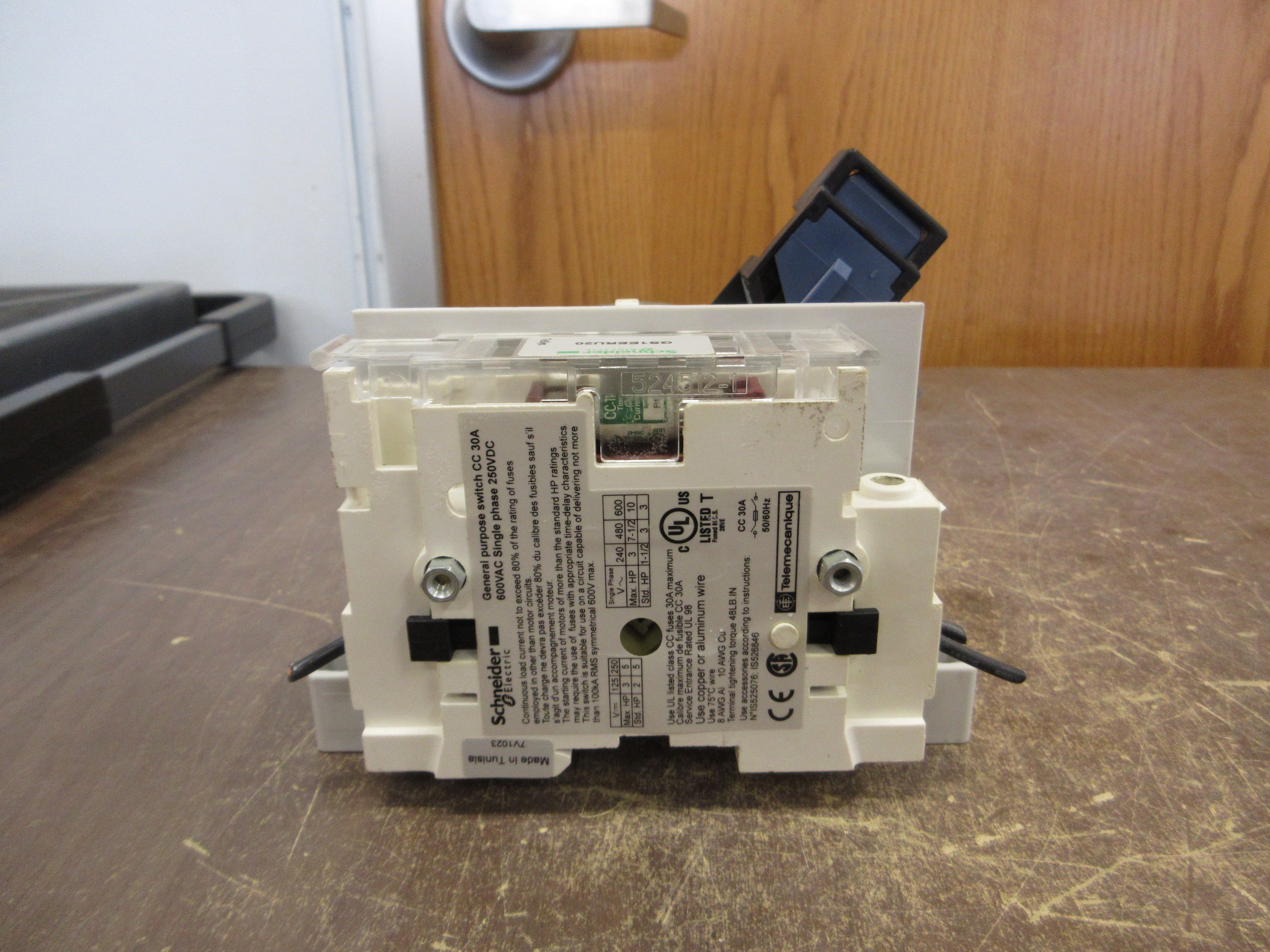 Schneider Electric Fusible General Purpose Switch GS1EERU20 30A 600V 2P Used