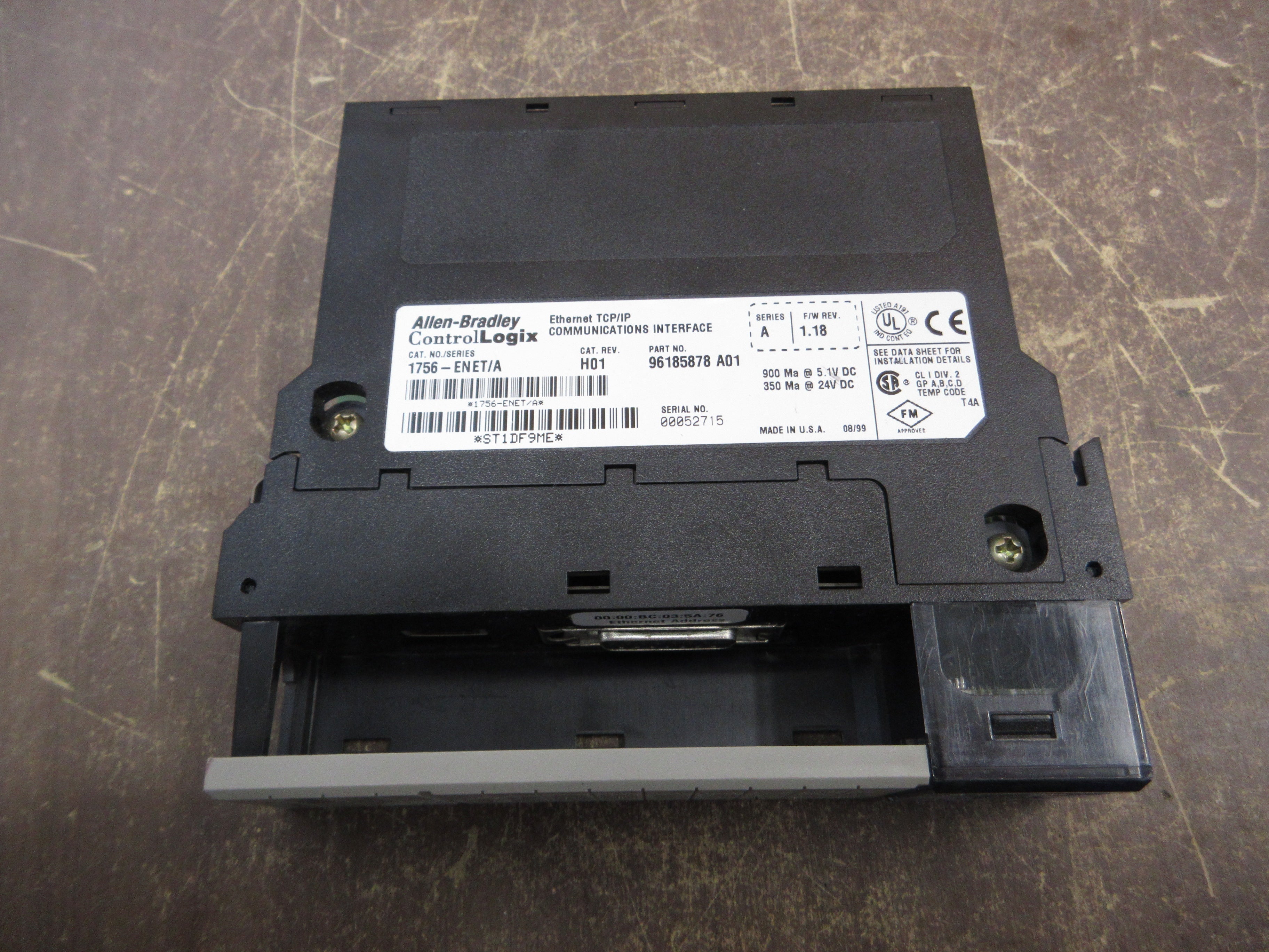 Allen-Bradley ControlLogix Ethernet TCP/IP Comm. Interface 1756-ENET Ser. A Used