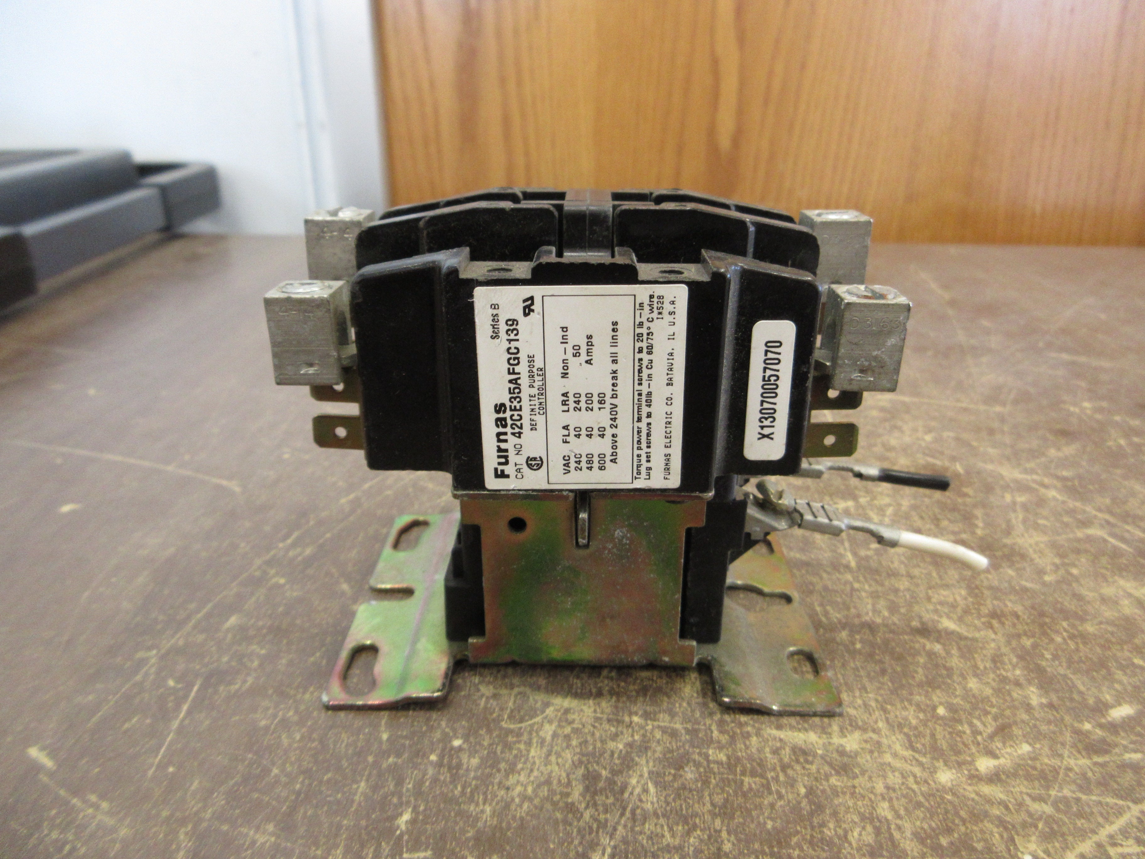 Furnas Definite Purpose Contactor 42CE35AFGC139 Ser. B 120V Coil 40A 600V Used