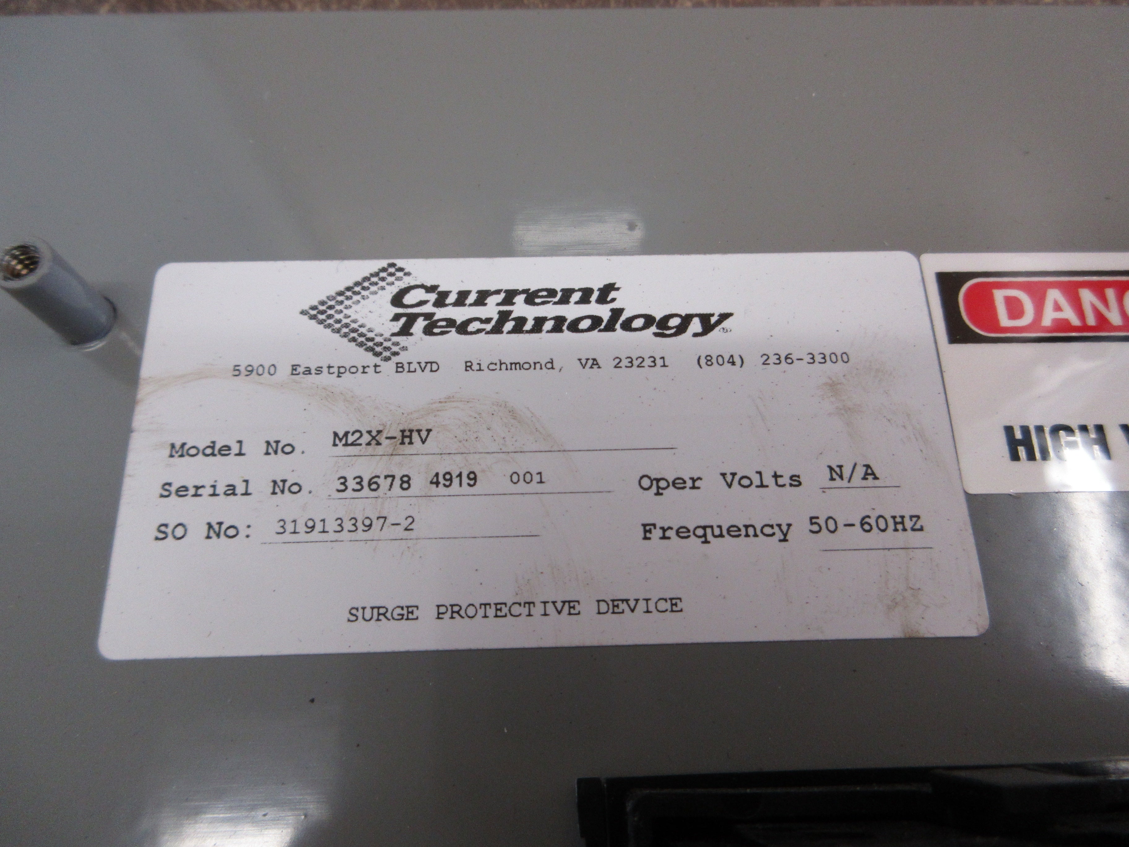 Current Technology Surge Indicator Assembly M2X-HV Used